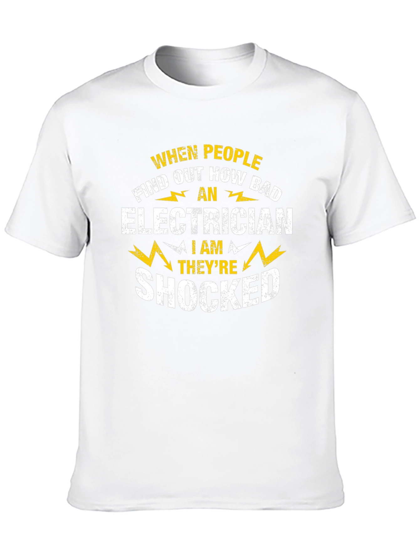 Electrician Shocked Funny Humor Mens Black T-Shirt