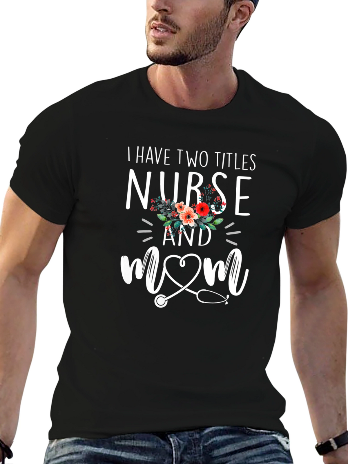 Nurse Mom Graphic Tee - Black T-Shirt
