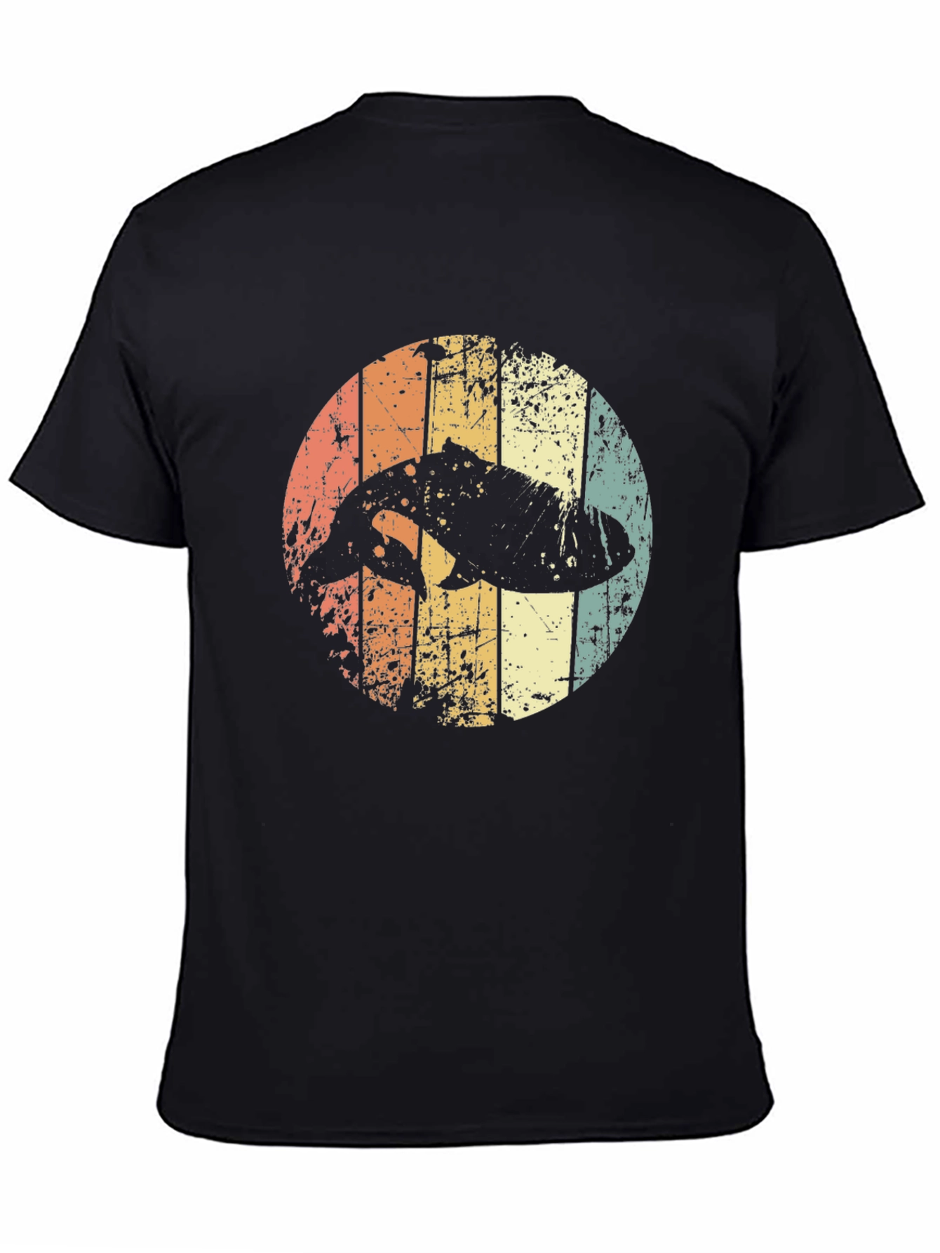 Retro Dolphin Graphic Tee - Distressed Print