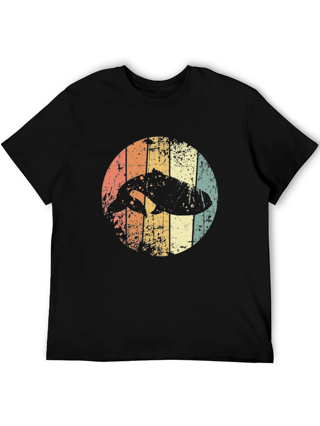 Retro Dolphin Graphic Tee - Distressed Print