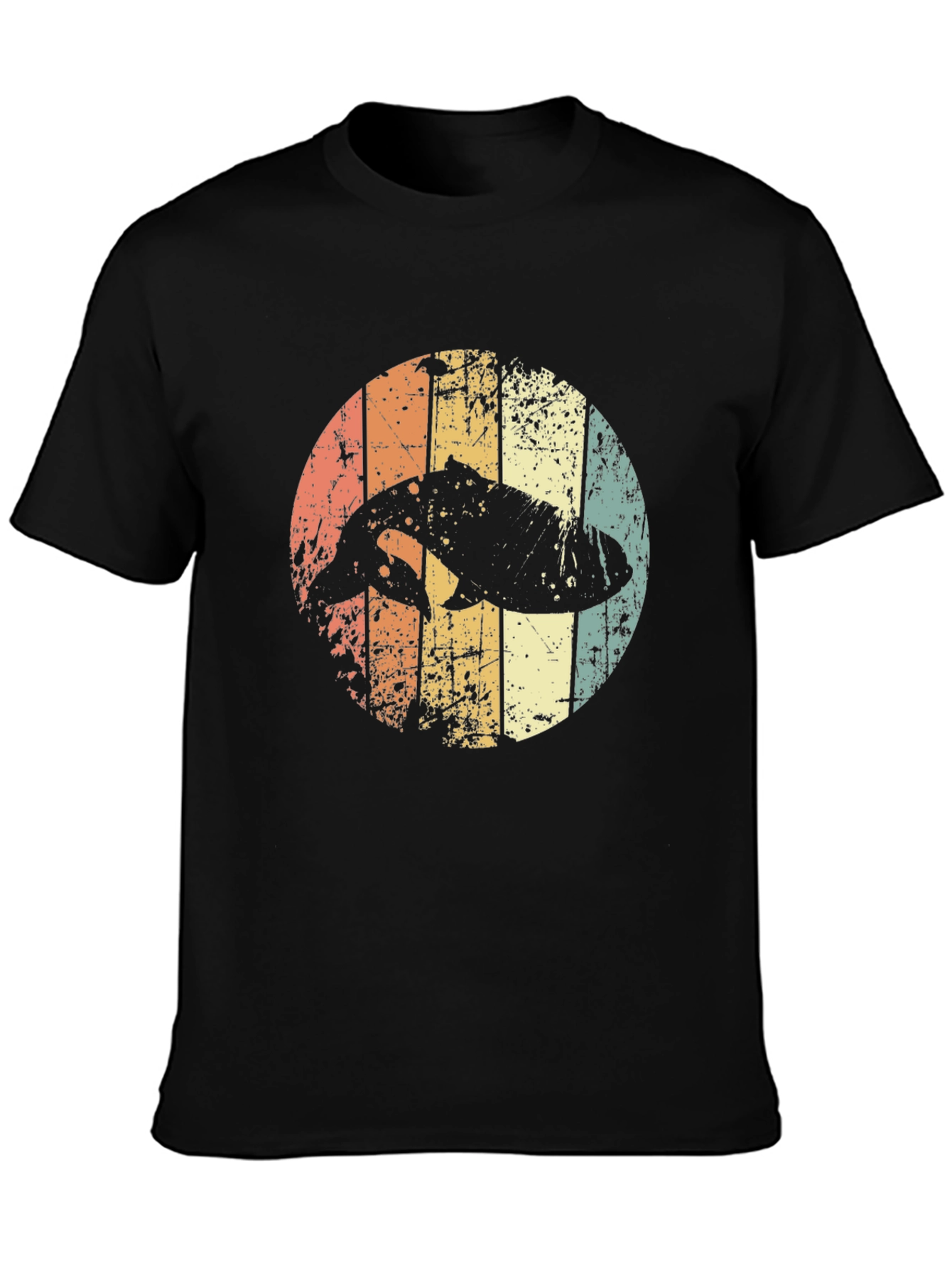 Retro Dolphin Graphic Tee - Distressed Print