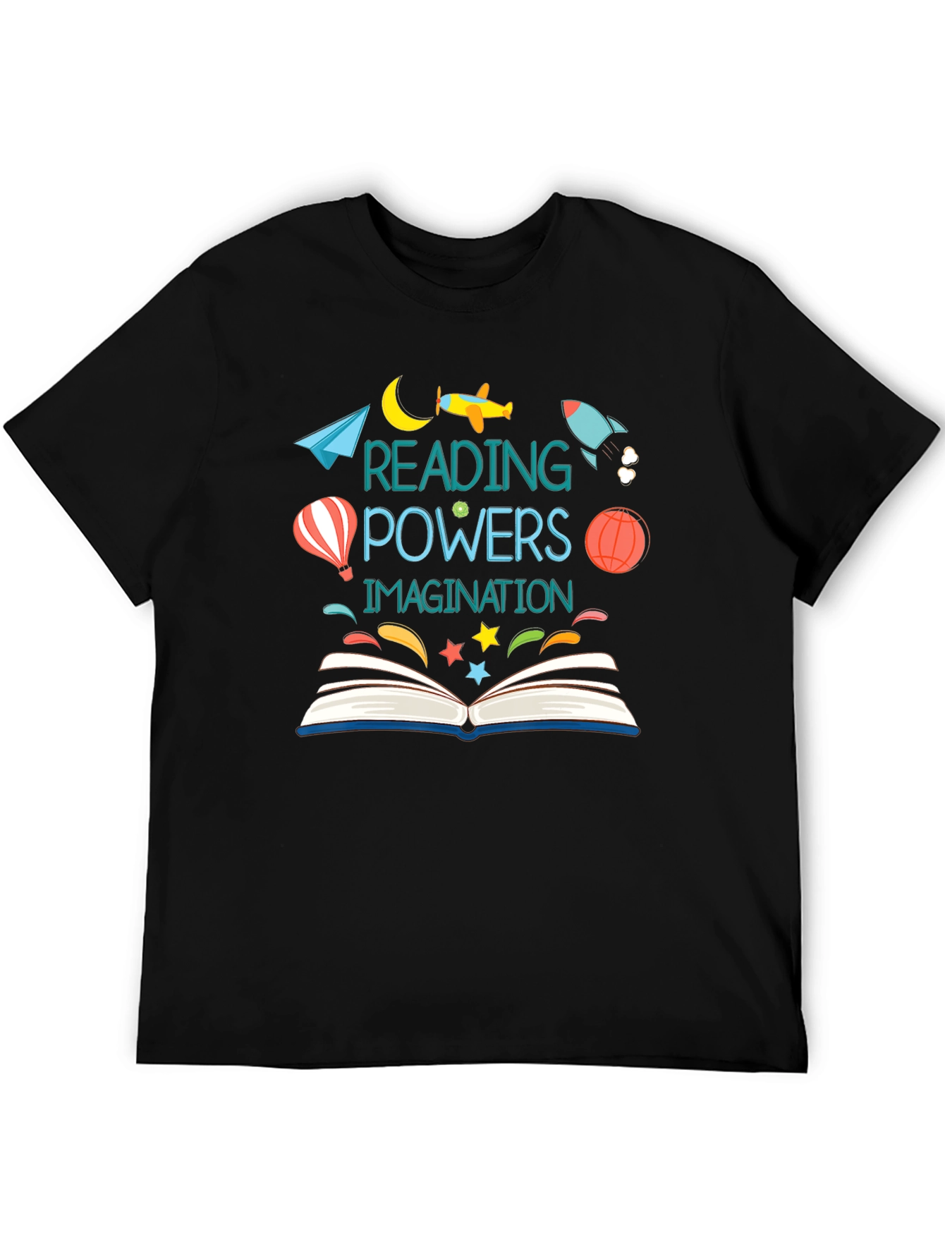 Reading Powers Imagination Black T-Shirt