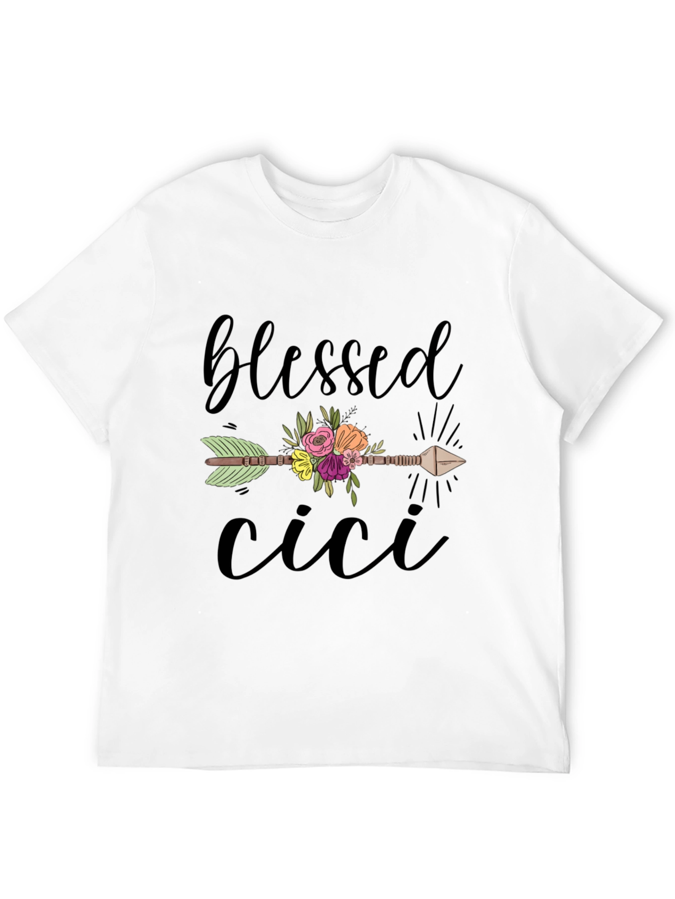 Blessed Cici Graphic Tee - Casual Black T-Shirt