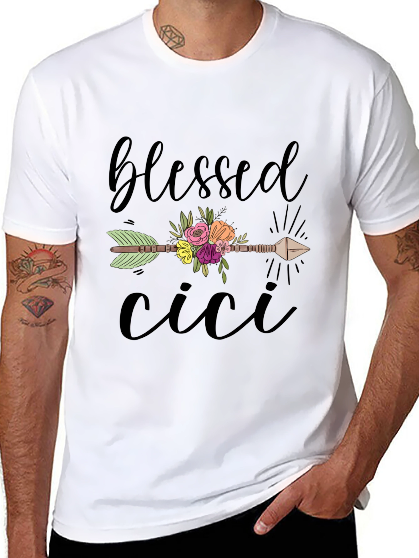 Blessed Cici Graphic Tee - Casual Black T-Shirt
