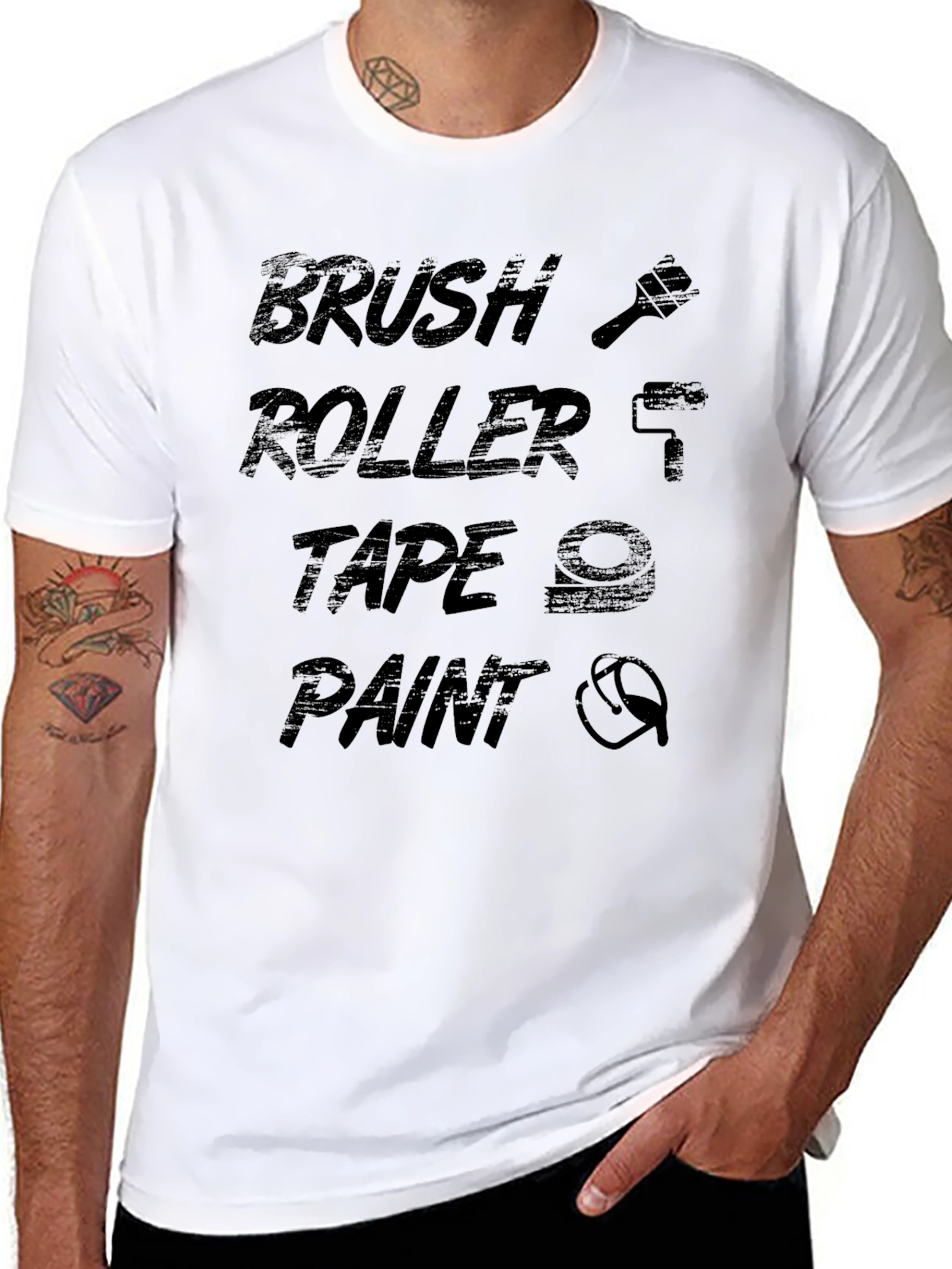 Brush Roller Tape Paint - DIY T-Shirt