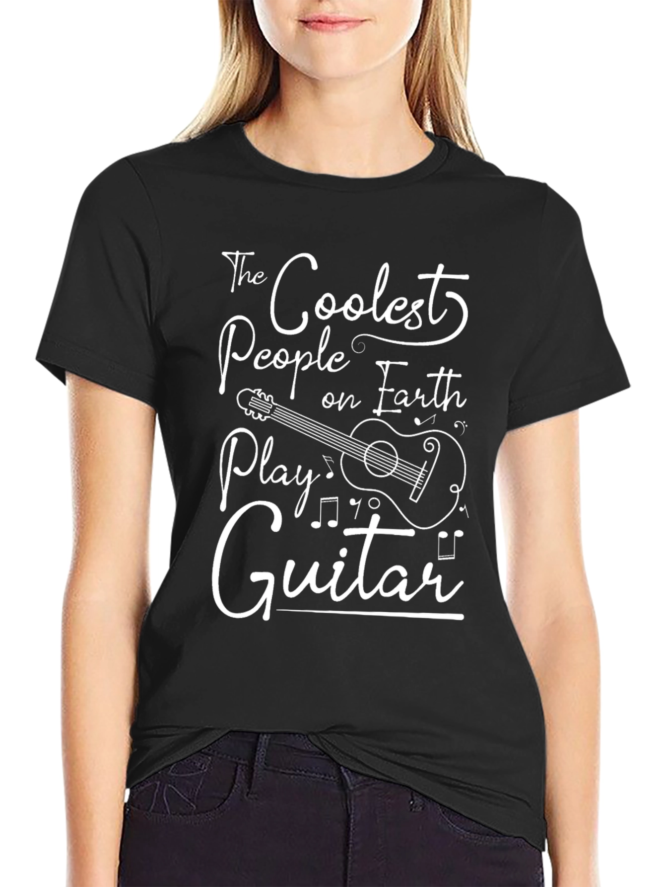 Coolest Guitar Player Graphic T-Shirt - Black