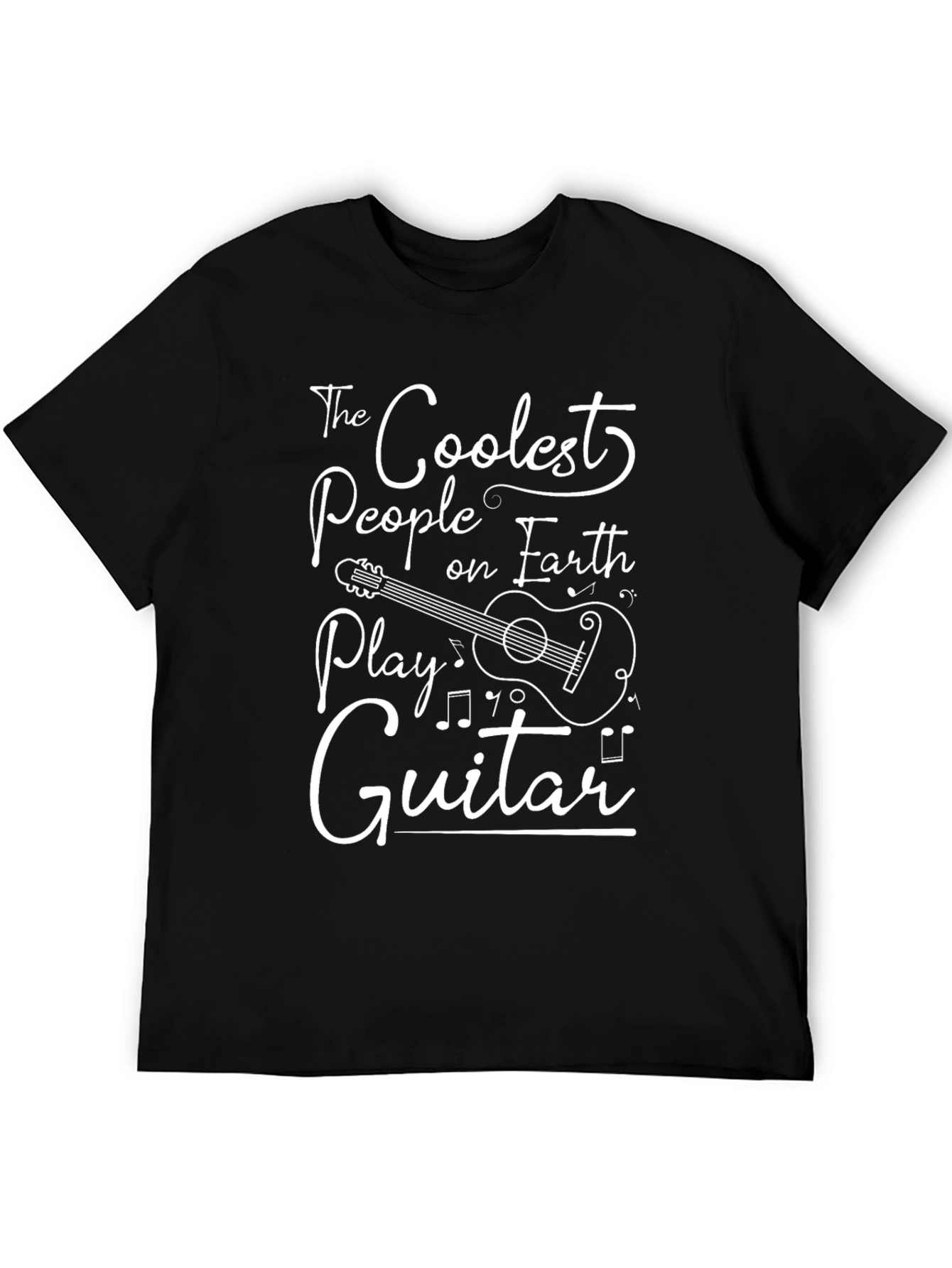 Coolest Guitar Player Graphic T-Shirt - Black