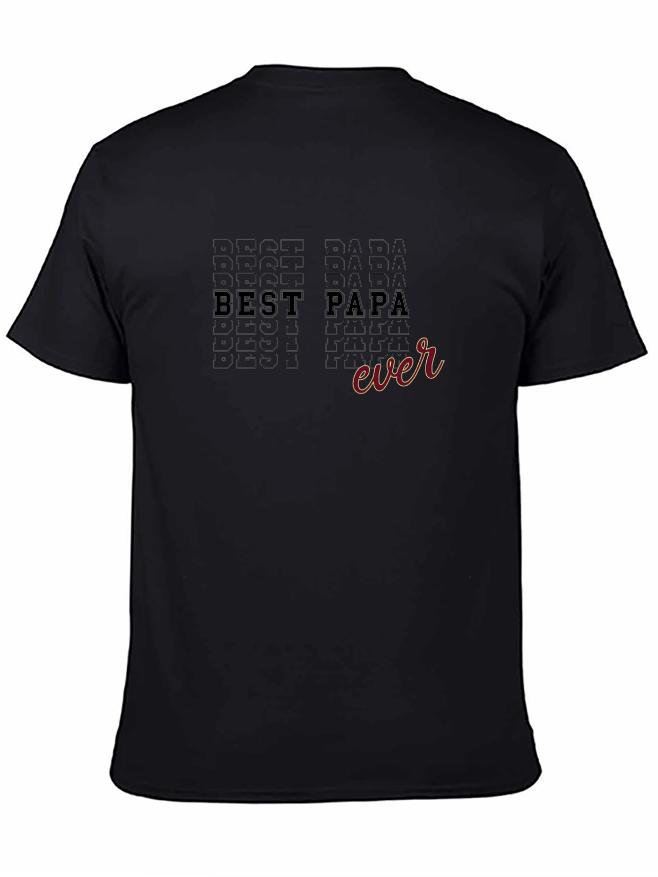 Best Papa Ever Graphic Tee - Black