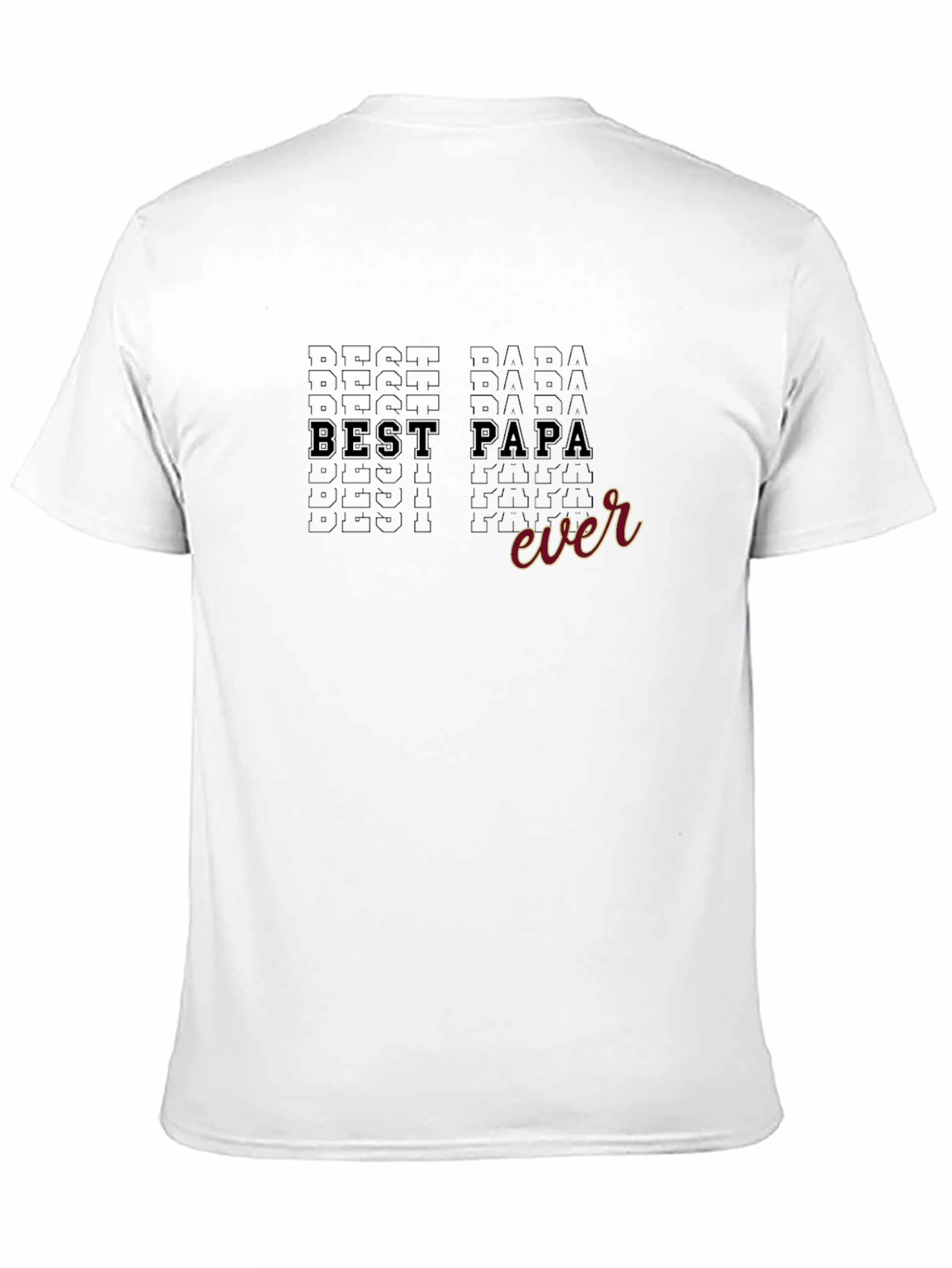 Best Papa Ever Graphic Tee - Black