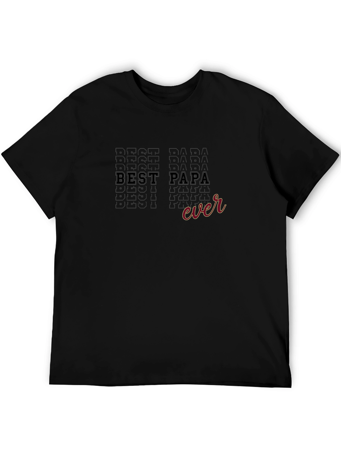Best Papa Ever Graphic Tee - Black