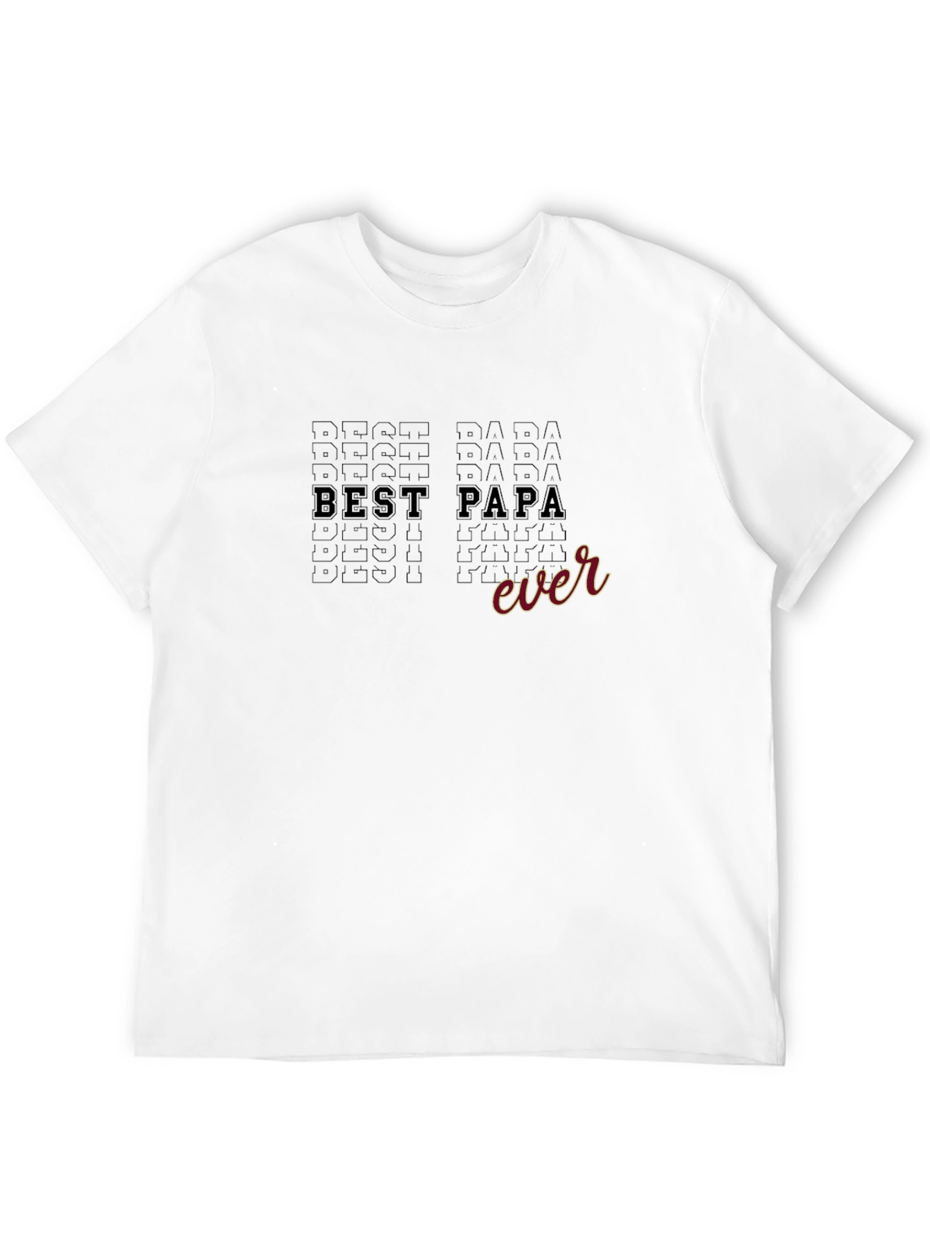 Best Papa Ever Graphic Tee - Black