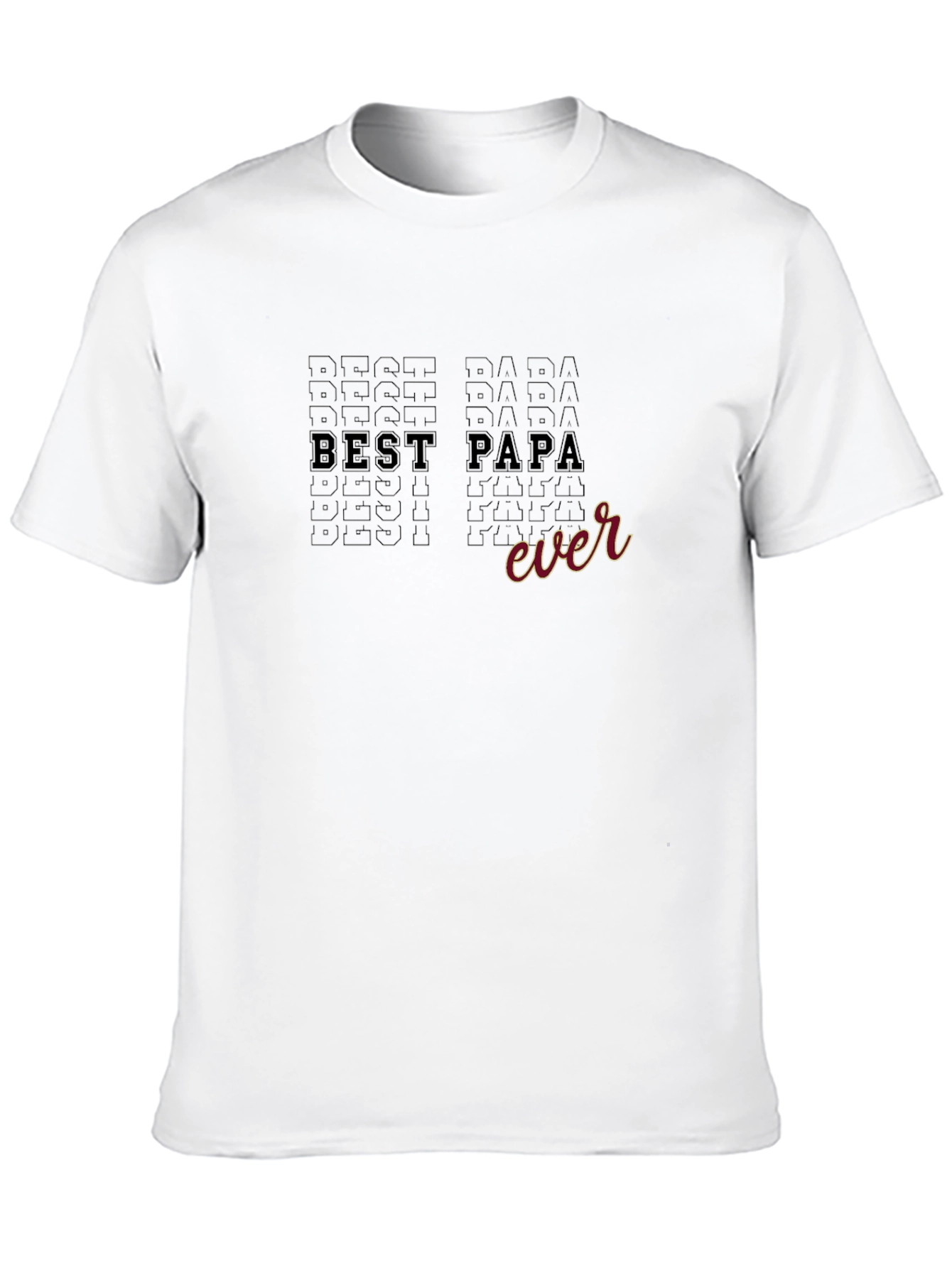 Best Papa Ever Graphic Tee - Black