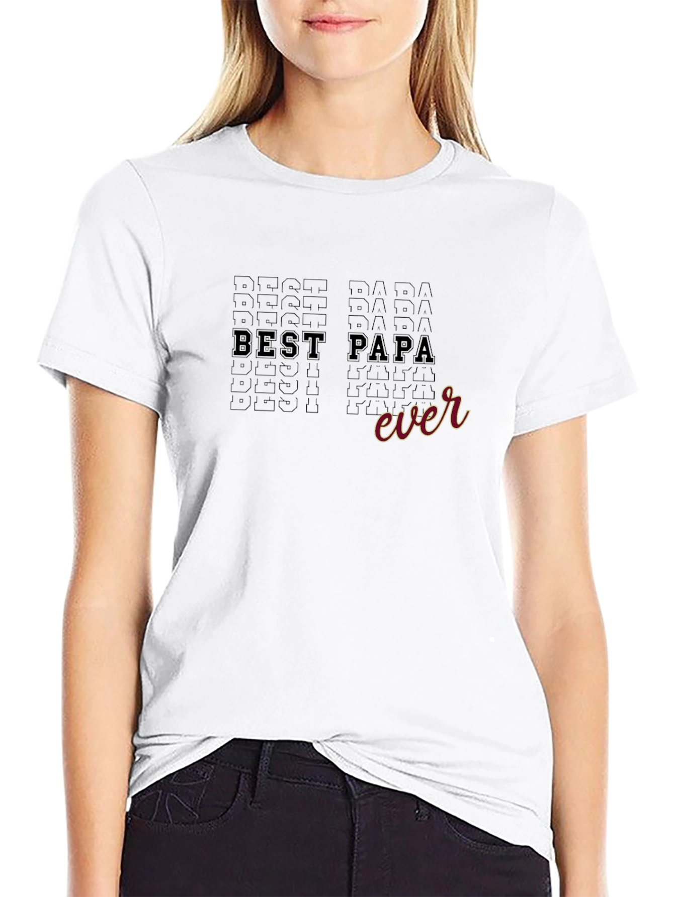 Best Papa Ever Graphic Tee - Black