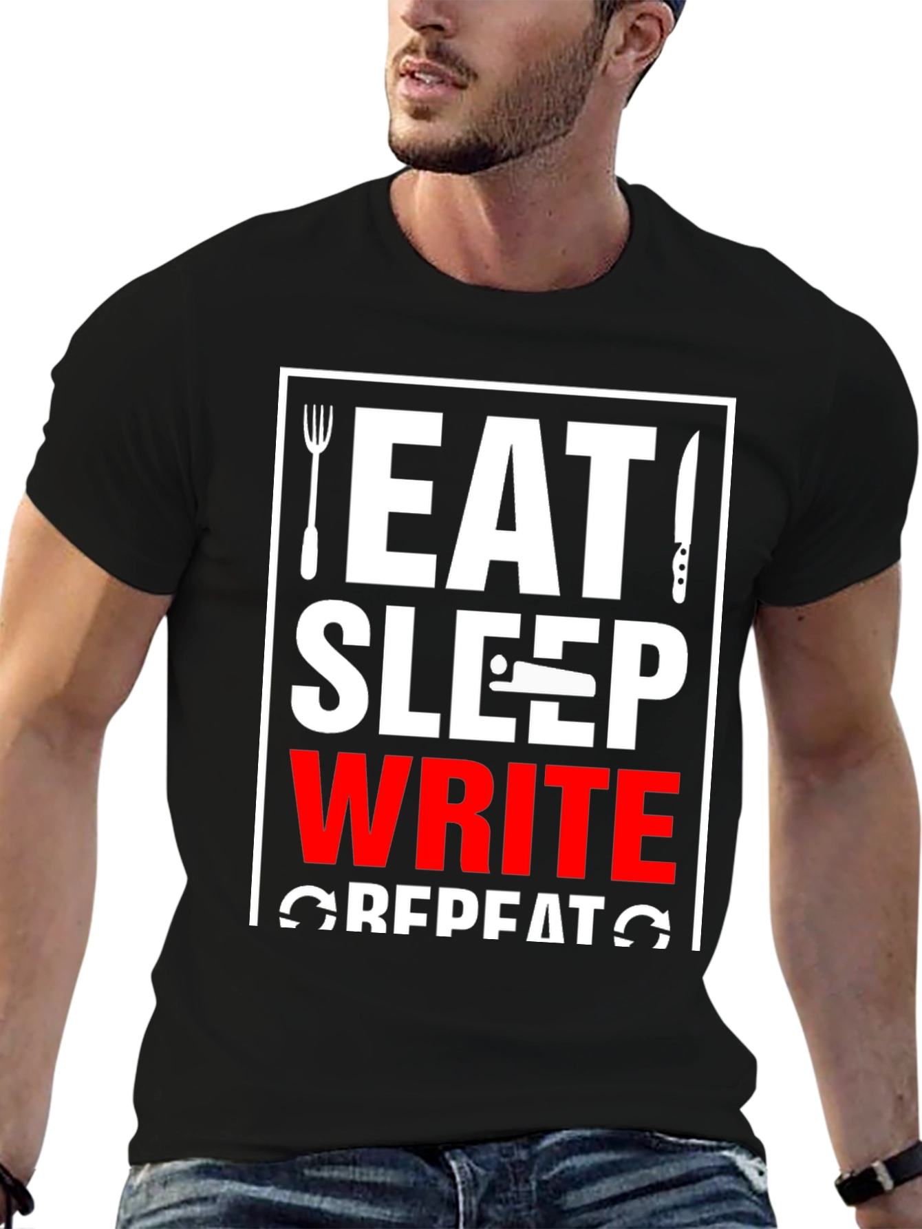 Eat Sleep Write Repeat Graphic Tee