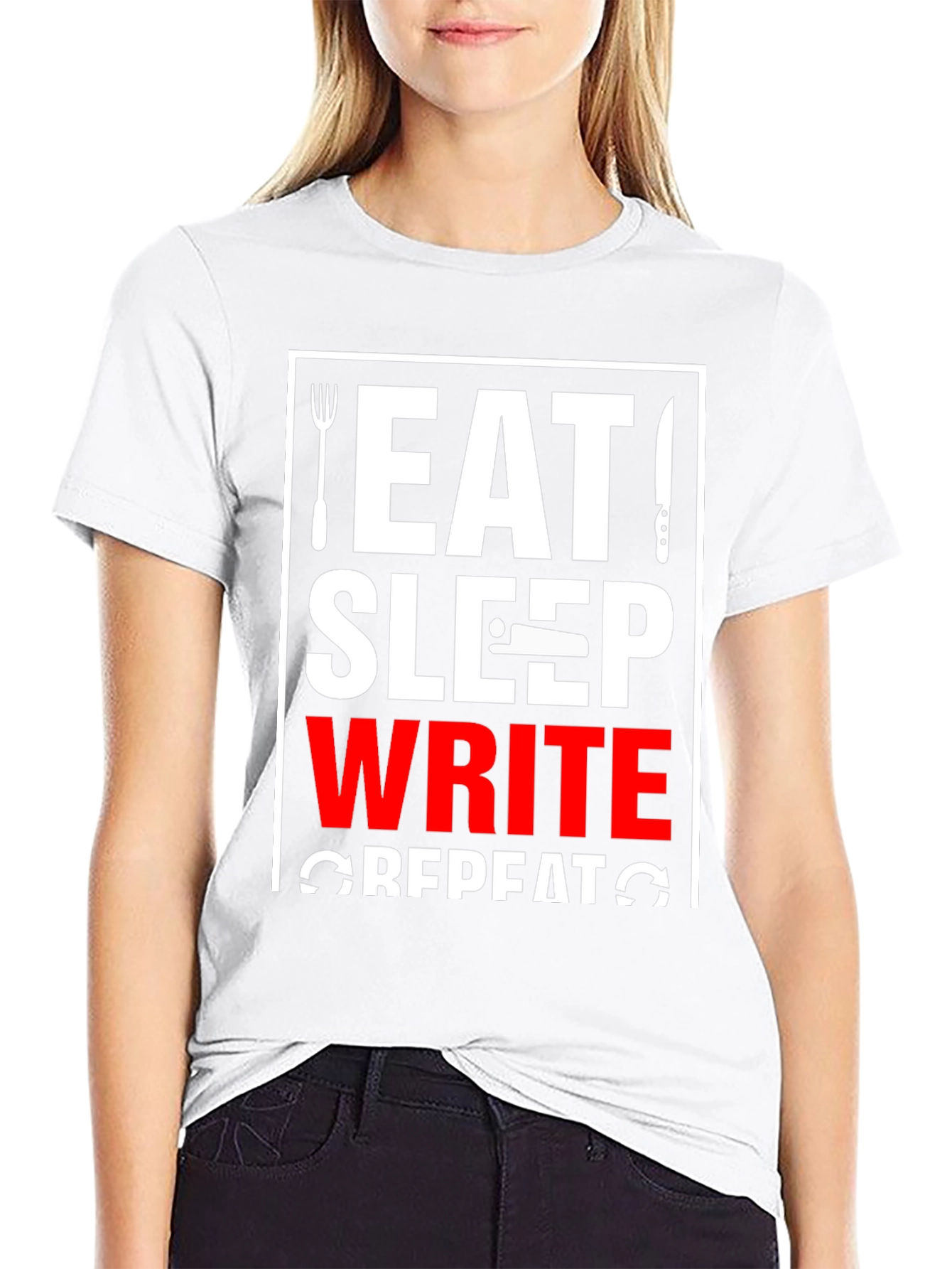 Eat Sleep Write Repeat Graphic Tee