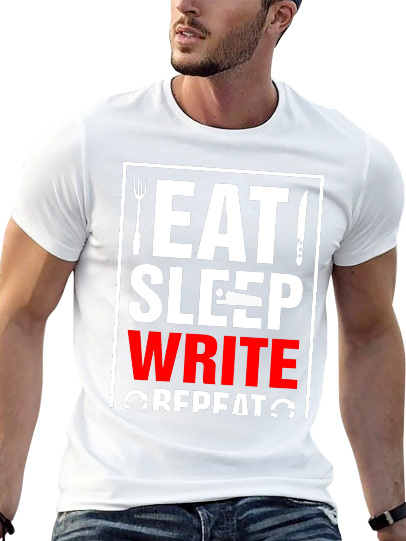 Eat Sleep Write Repeat Graphic Tee