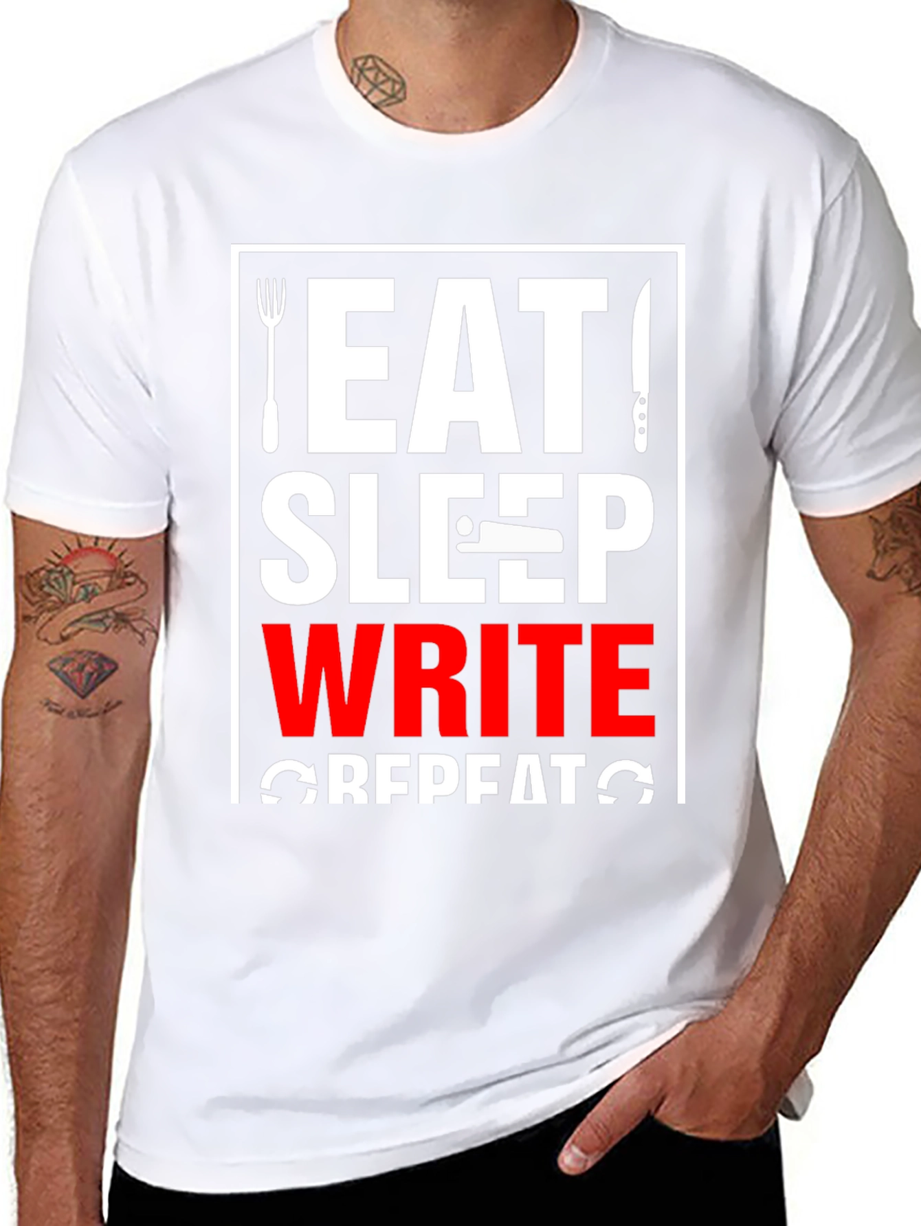 Eat Sleep Write Repeat Graphic Tee