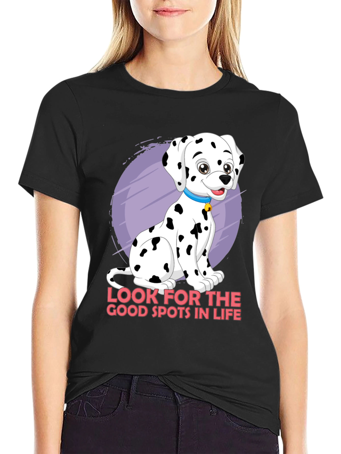 Dalmatian Spots of Life Black Graphic Tee