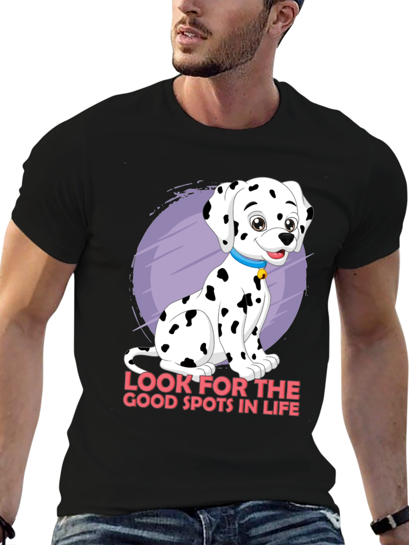 Dalmatian Spots of Life Black Graphic Tee