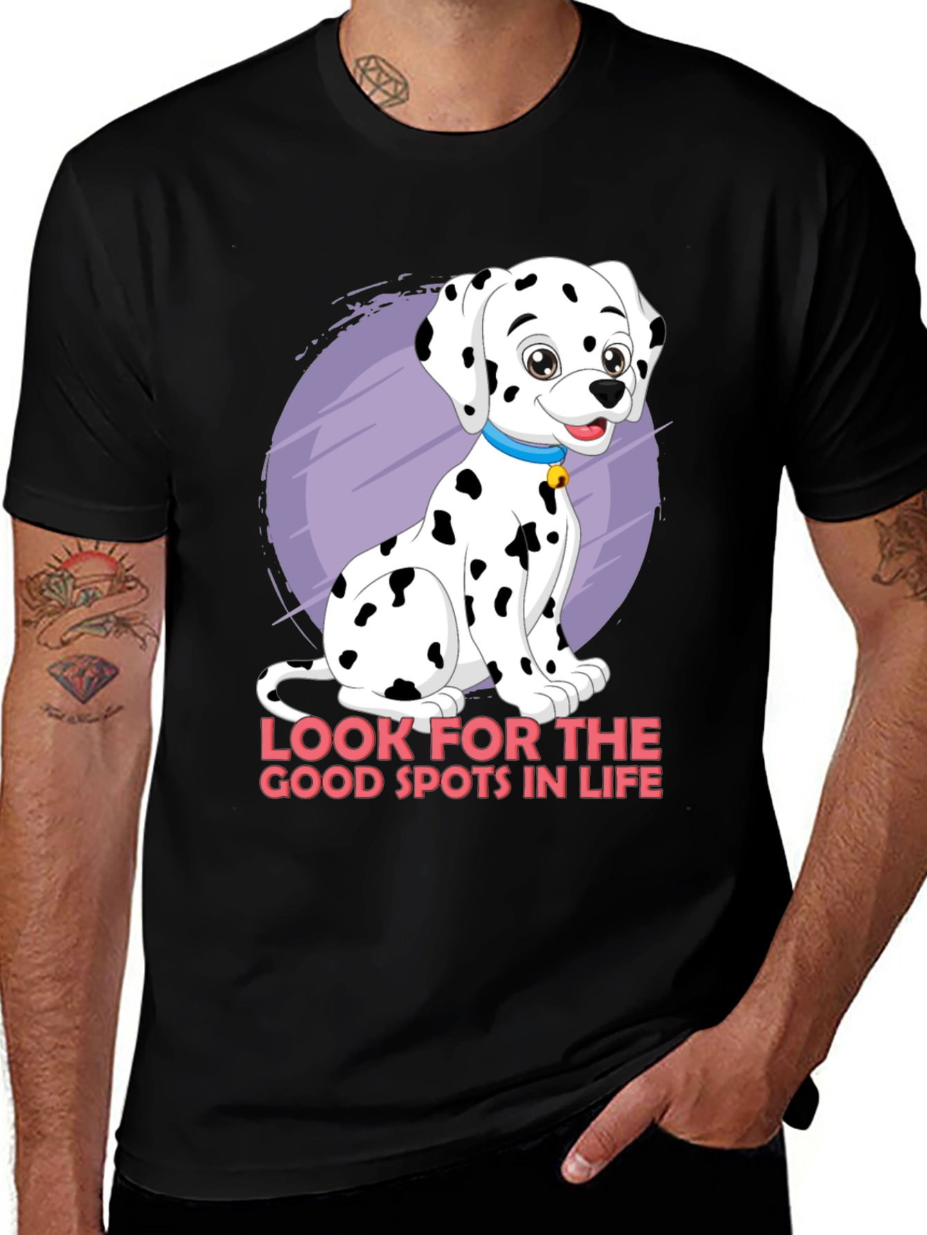 Dalmatian Spots of Life Black Graphic Tee