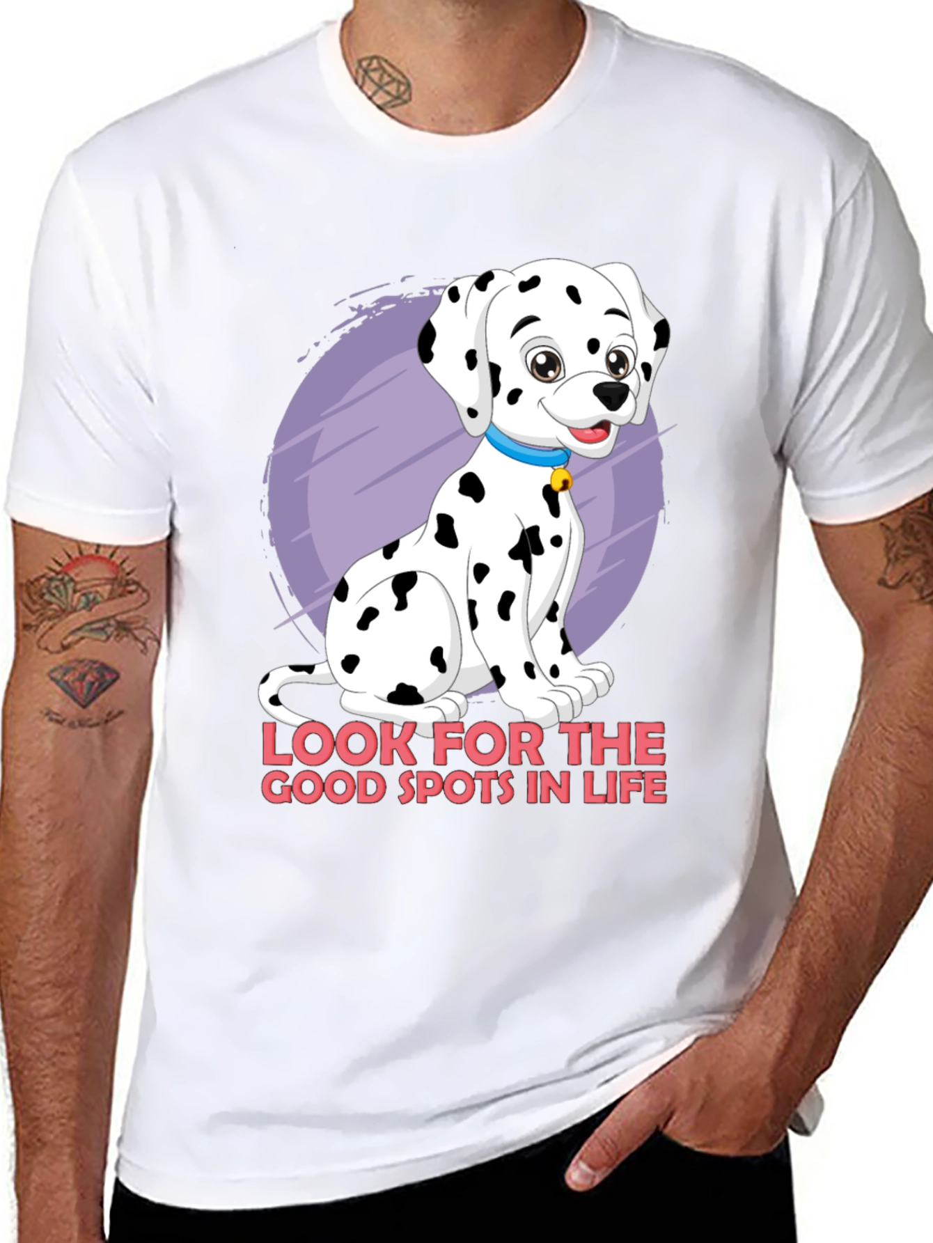 Dalmatian Spots of Life Black Graphic Tee