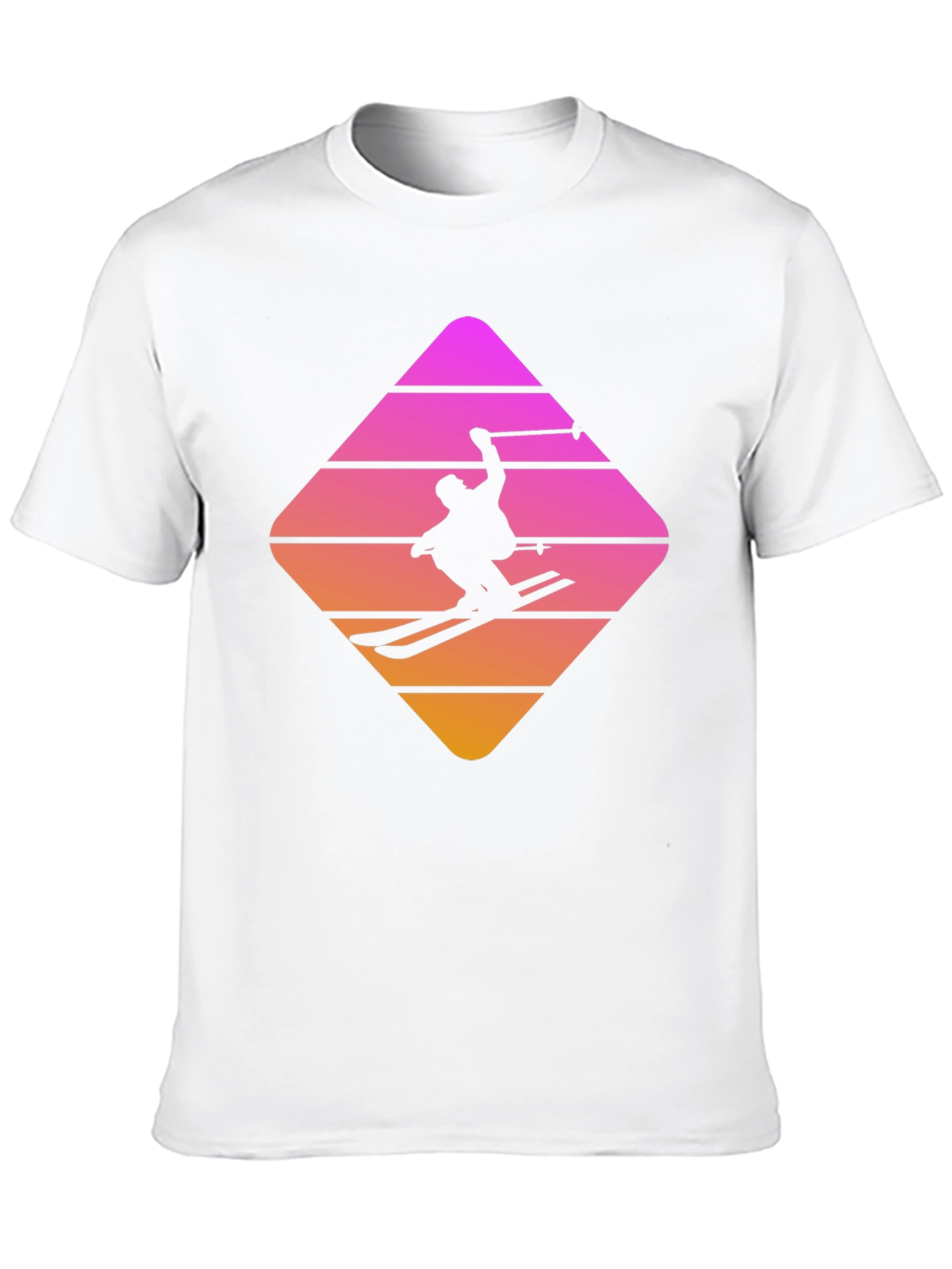 Retro Skiing T-Shirt - Stylish Black Cotton Blend Tee