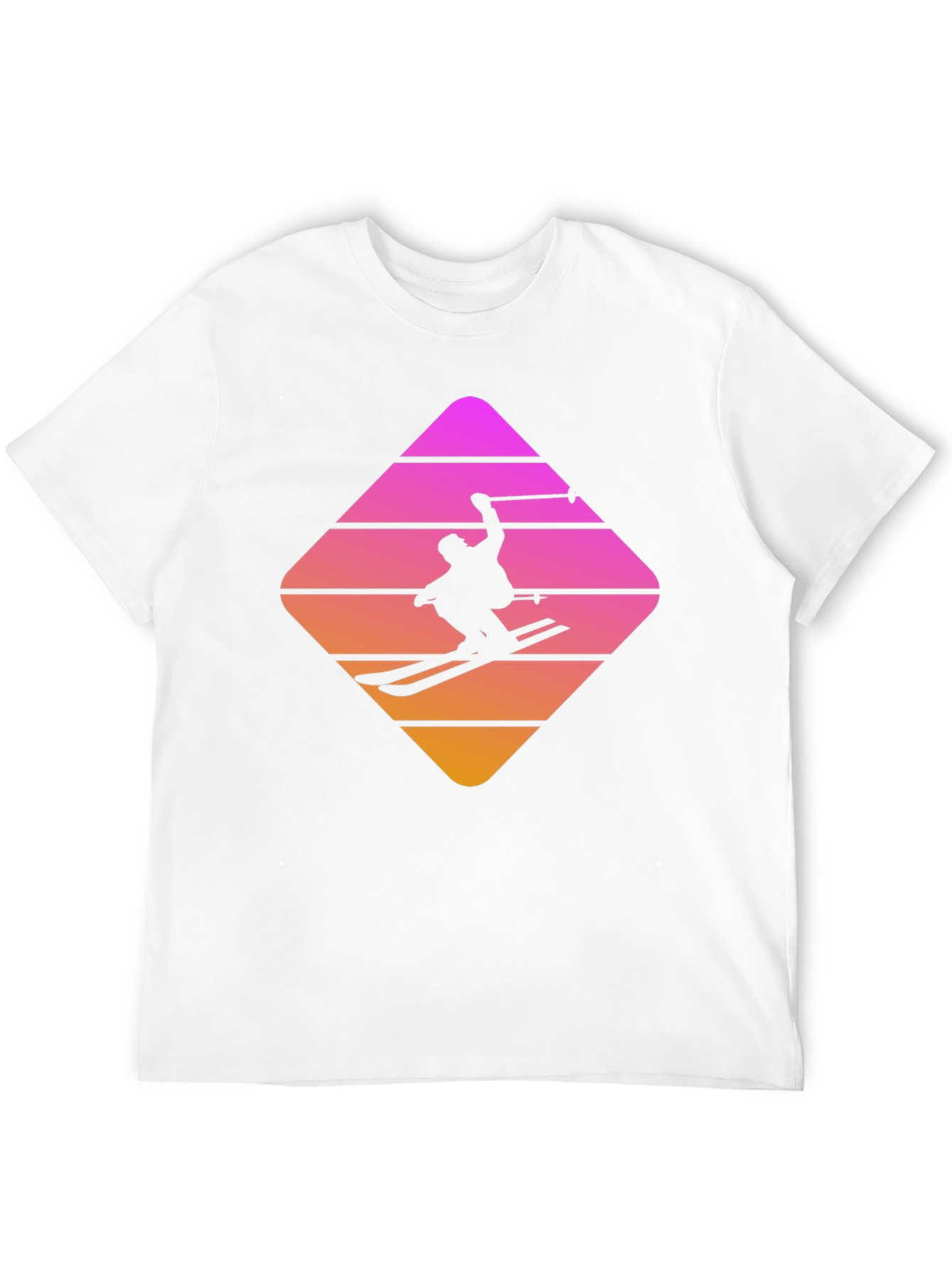 Retro Skiing T-Shirt - Stylish Black Cotton Blend Tee