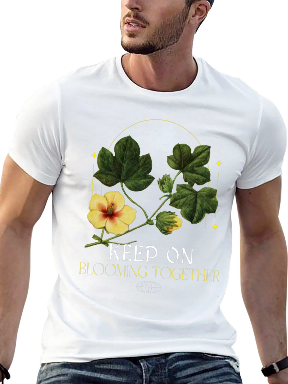Keep On Blooming Together Black Graphic Tee