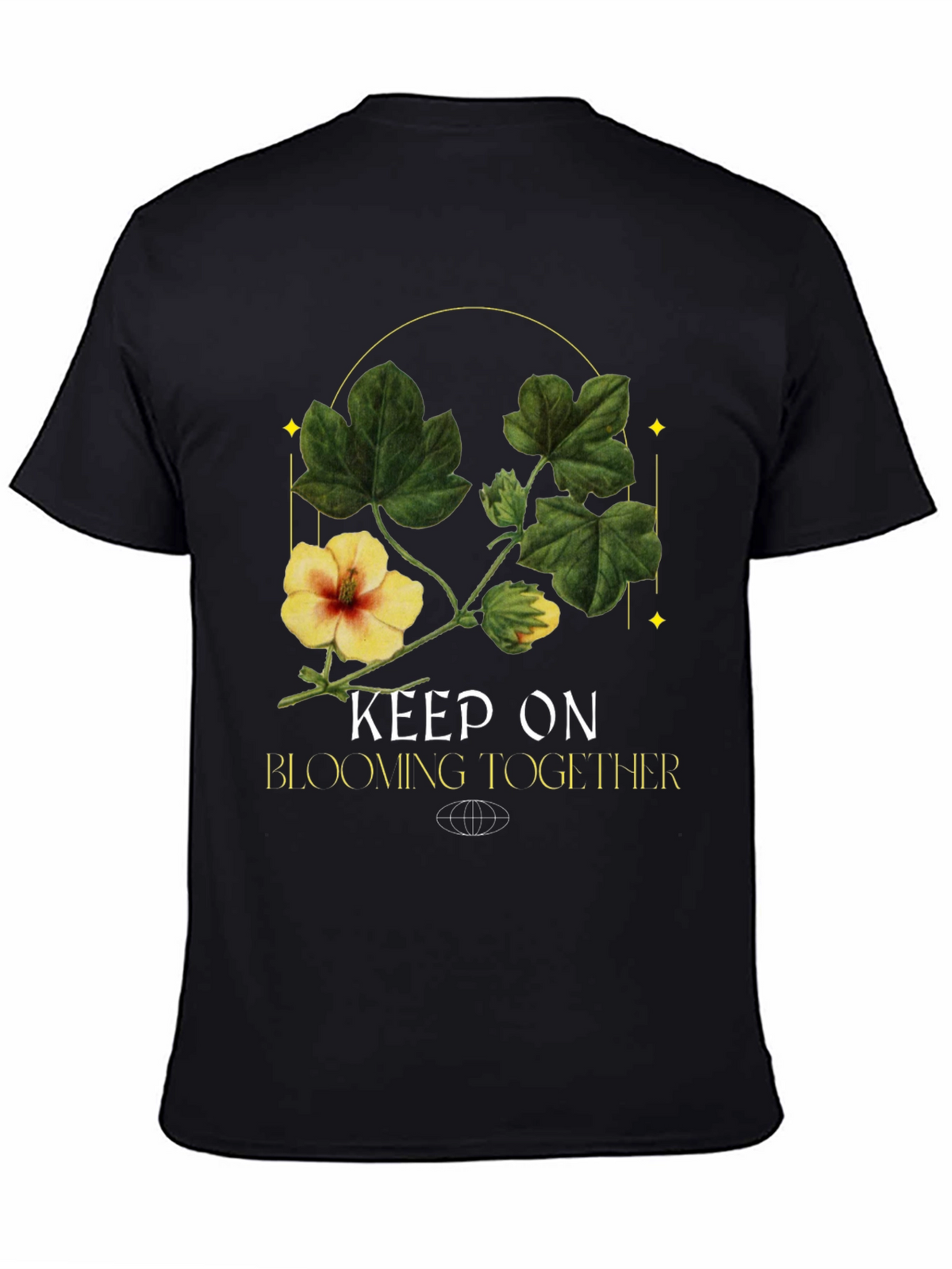 Keep On Blooming Together Black Graphic Tee
