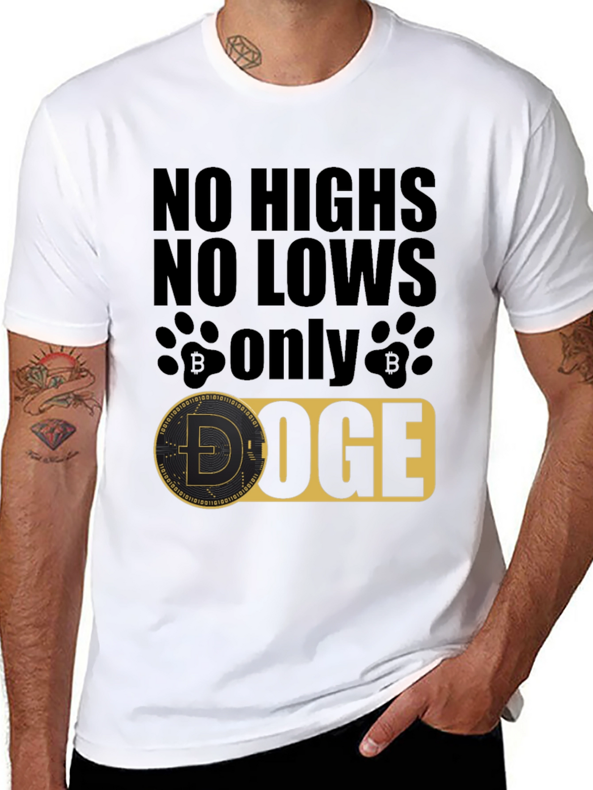 No Highs No Lows Only Doge Black T-Shirt