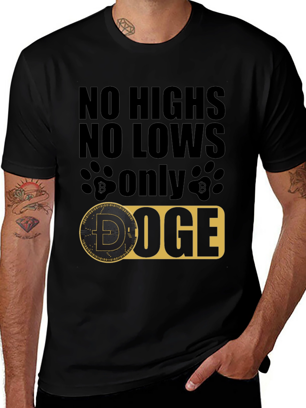 No Highs No Lows Only Doge Black T-Shirt