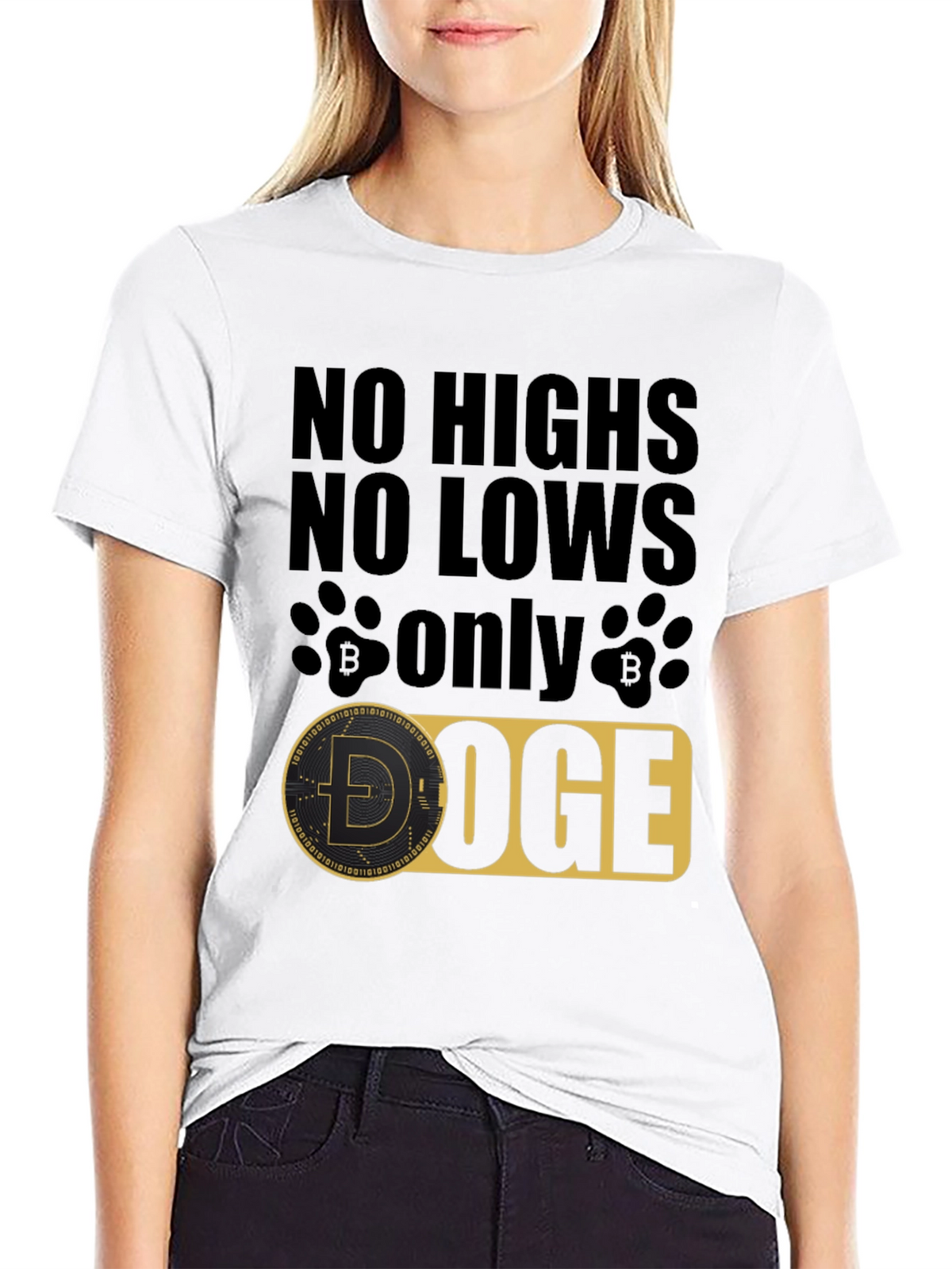 No Highs No Lows Only Doge Black T-Shirt