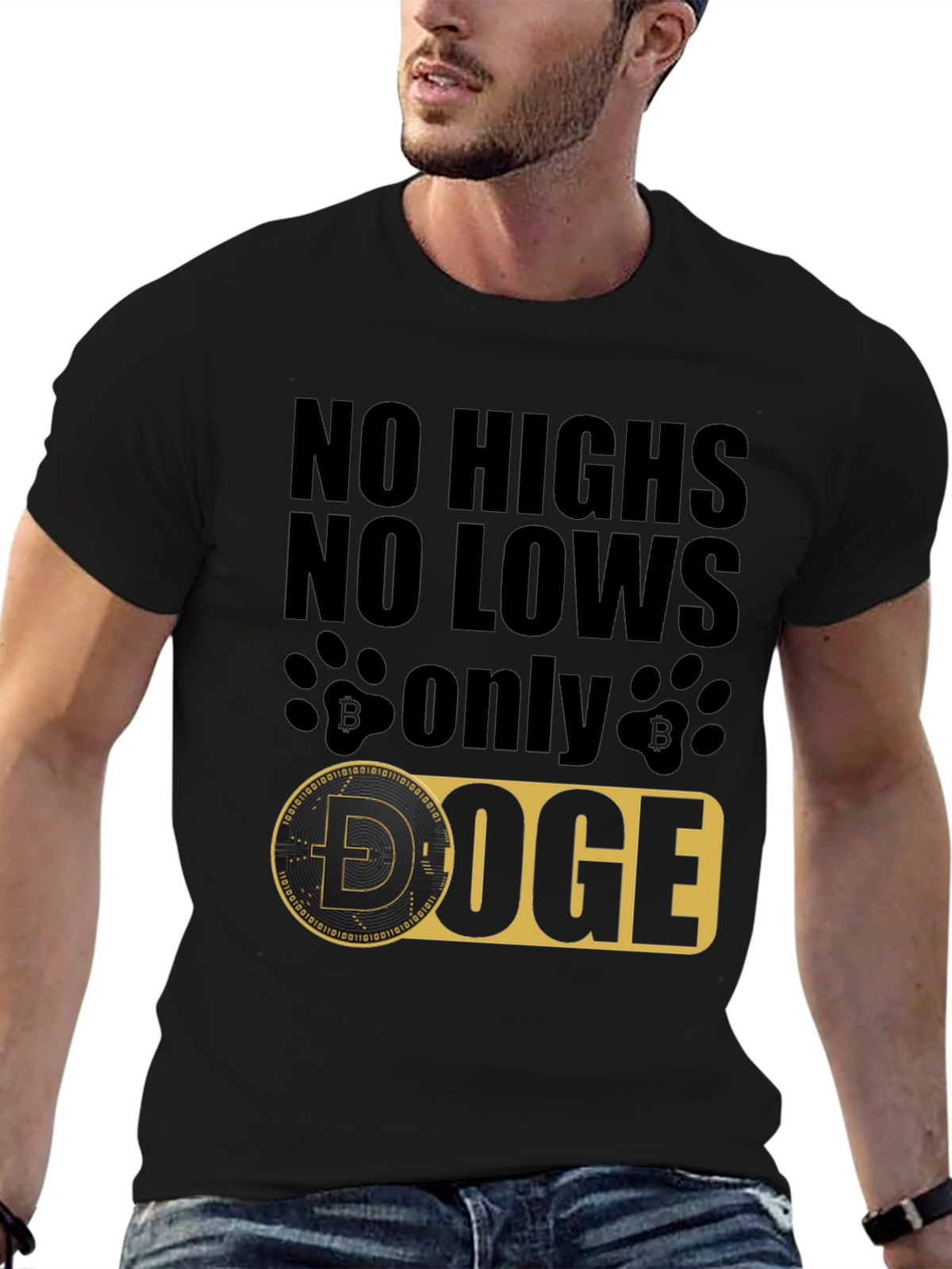 No Highs No Lows Only Doge Black T-Shirt