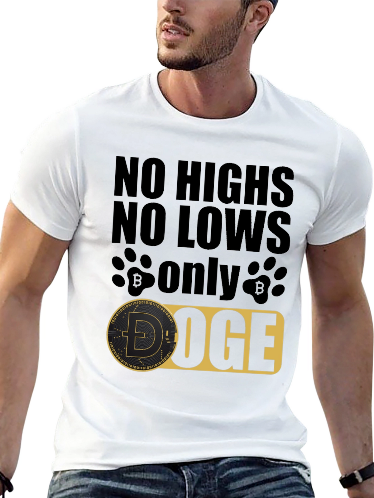 No Highs No Lows Only Doge Black T-Shirt