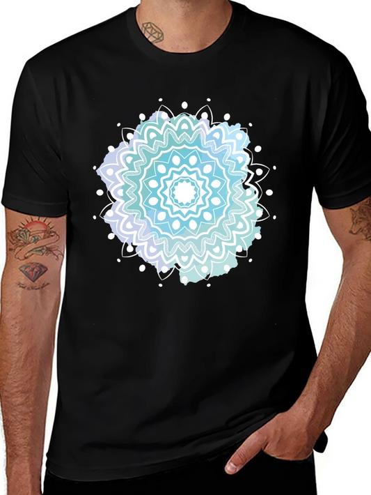 Mandala Watercolor Graphic Tee - Stylish Casual Comfort