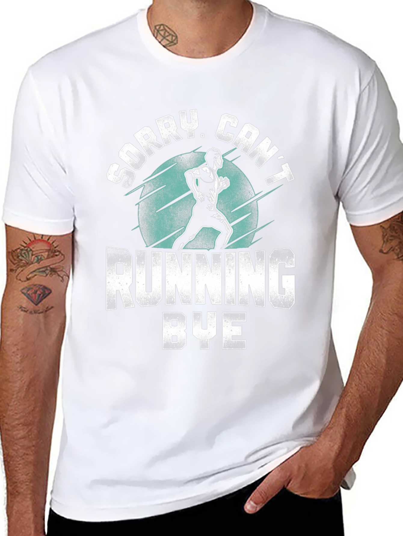 Sorry Cant Running Bye Black T-Shirt