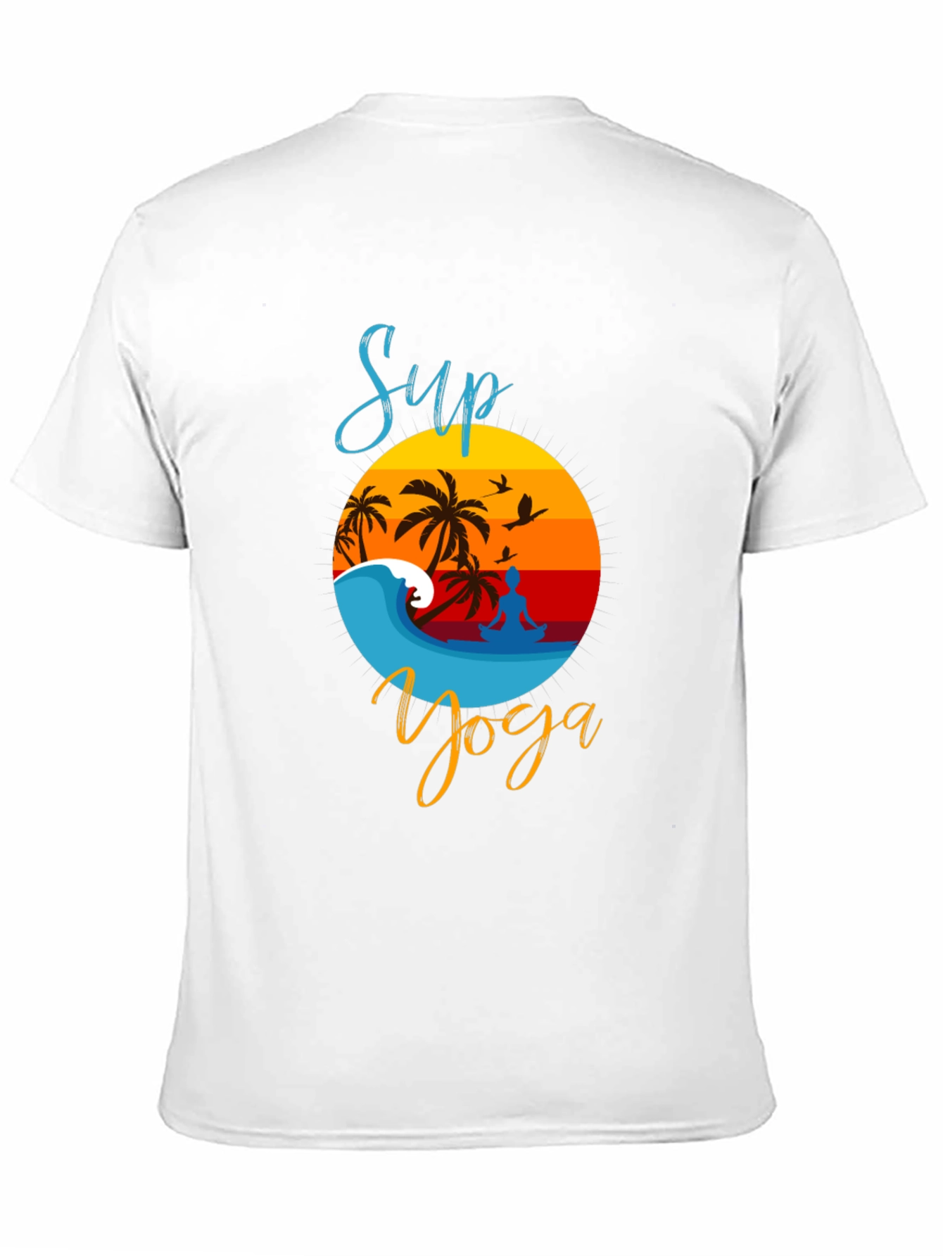 Sup Yoga Black T-Shirt - Beach Vibe Design