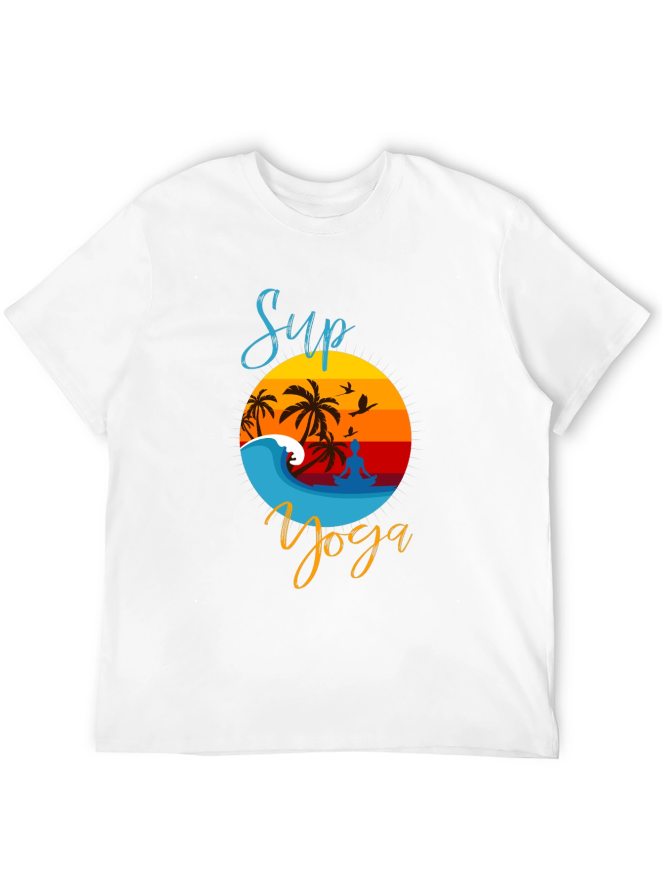 Sup Yoga Black T-Shirt - Beach Vibe Design