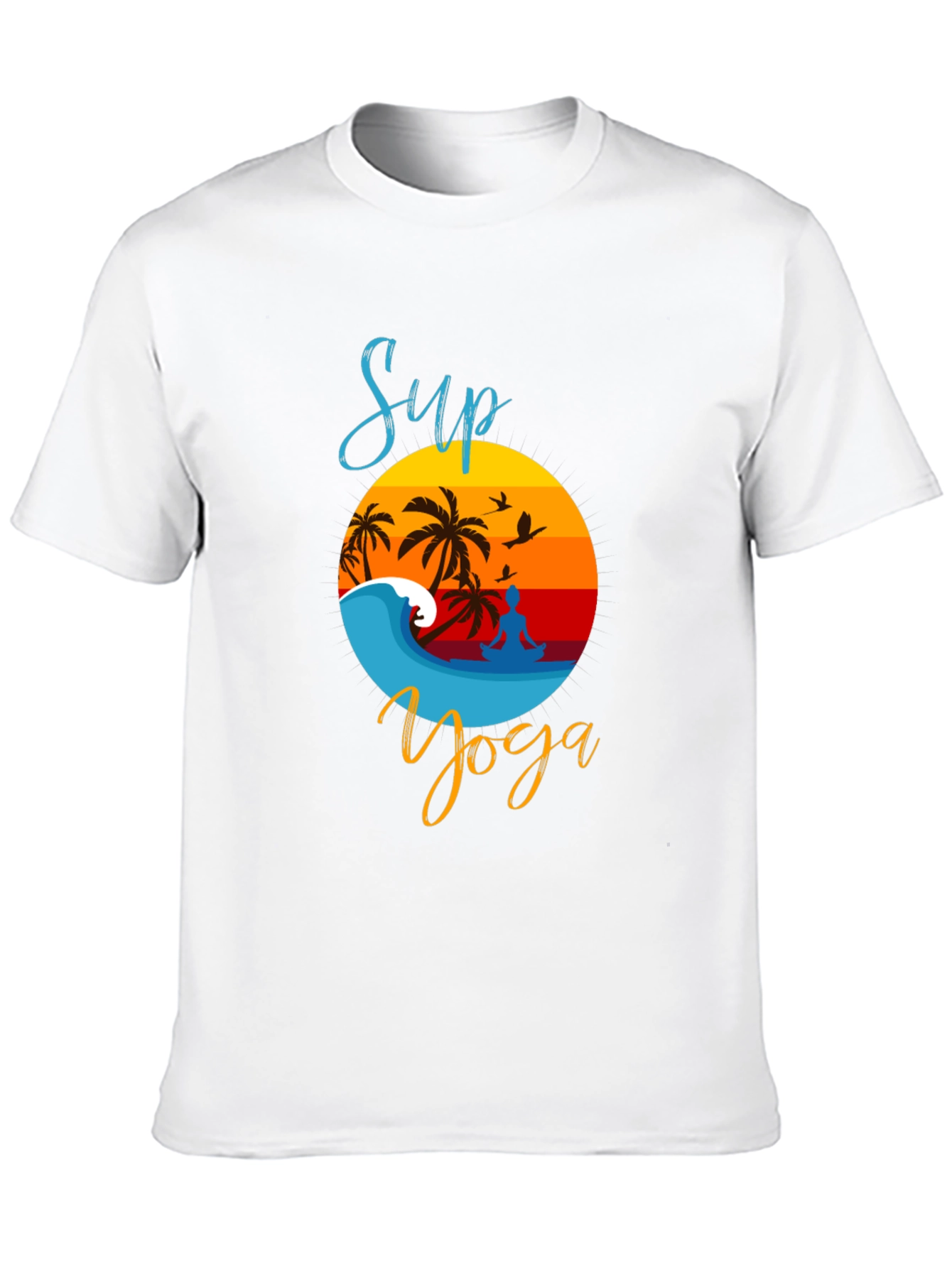 Sup Yoga Black T-Shirt - Beach Vibe Design