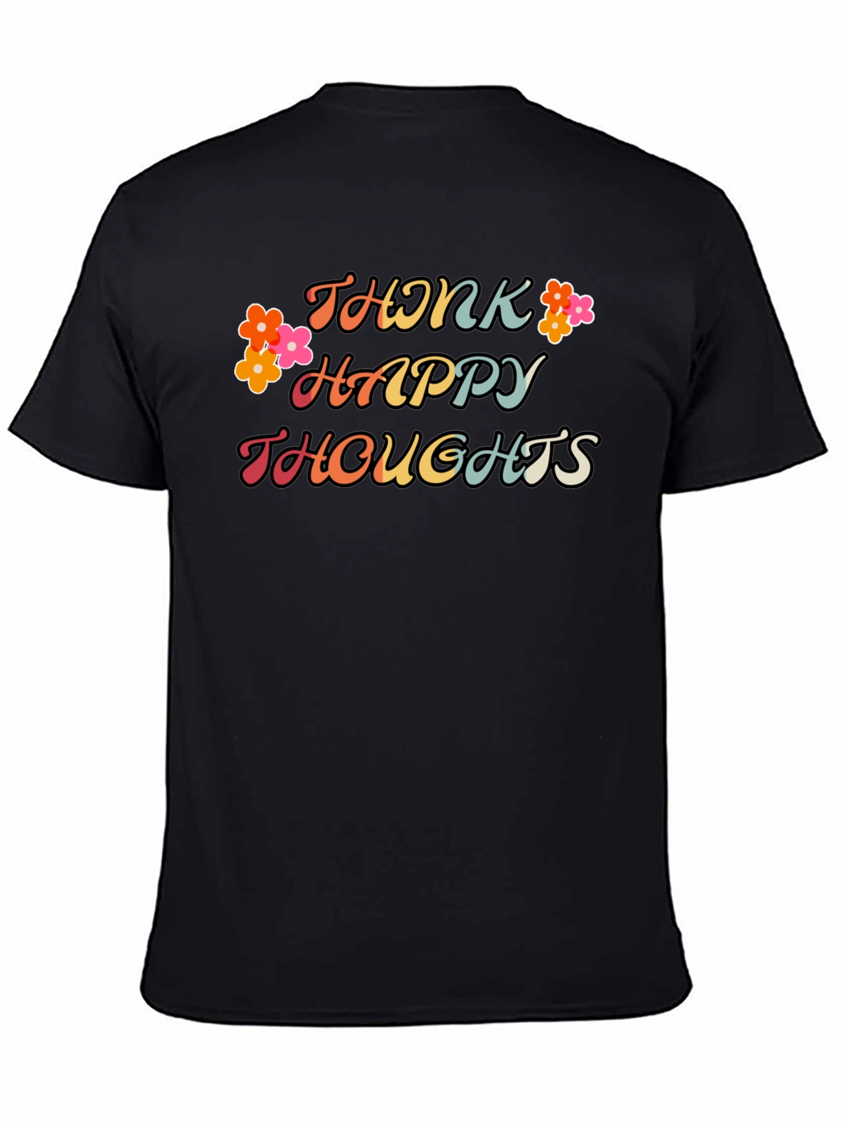 Think Happy Thoughts Graphic Tee - Black