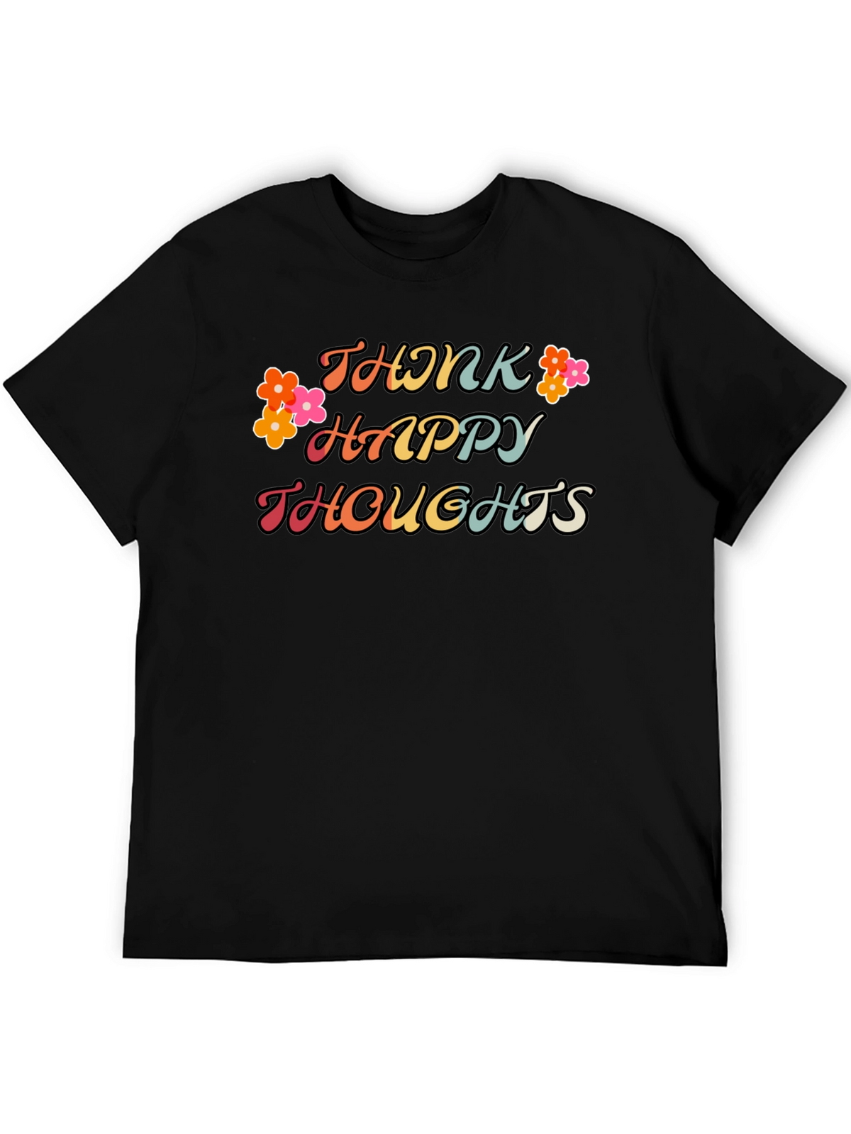 Think Happy Thoughts Graphic Tee - Black