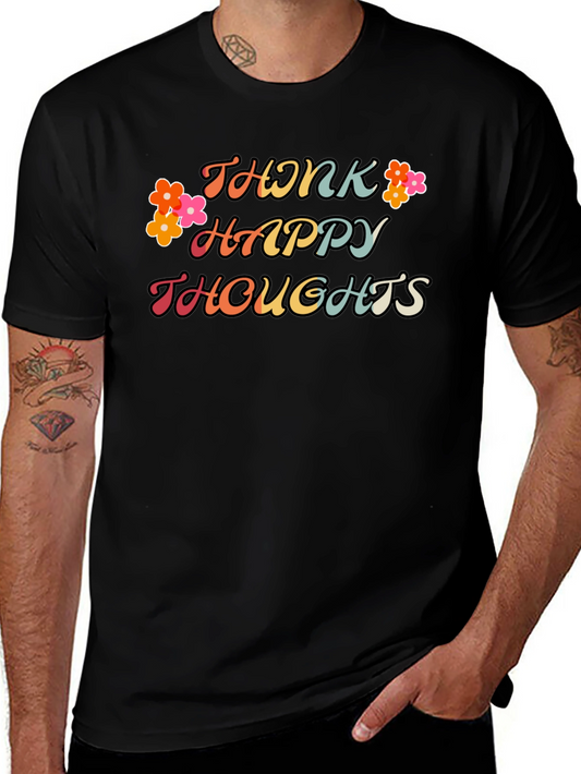 Think Happy Thoughts Graphic Tee - Black