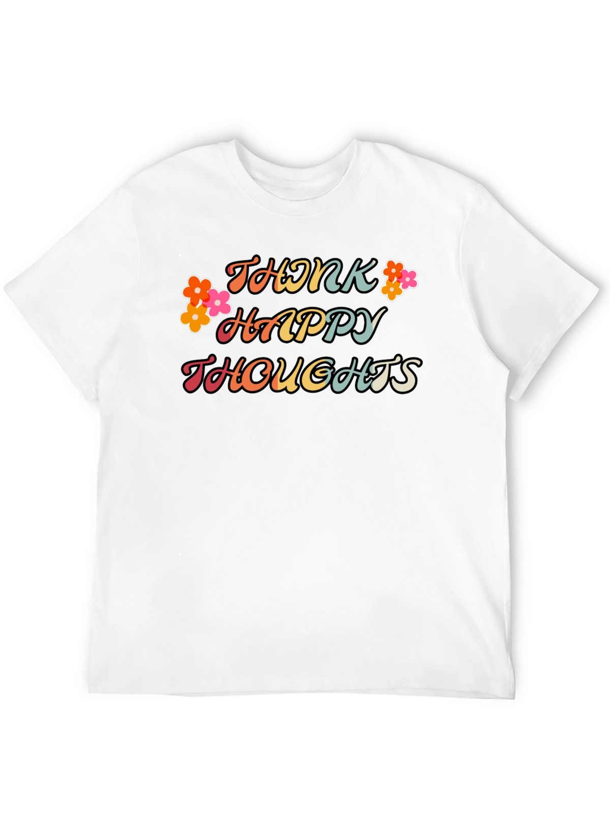 Think Happy Thoughts Graphic Tee - Black
