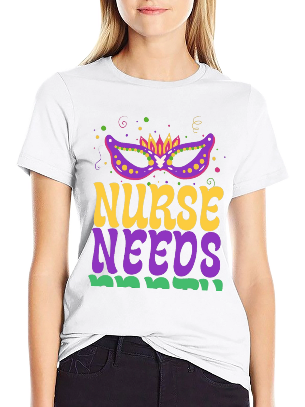 Nurse Needs Mardi Gras Tee