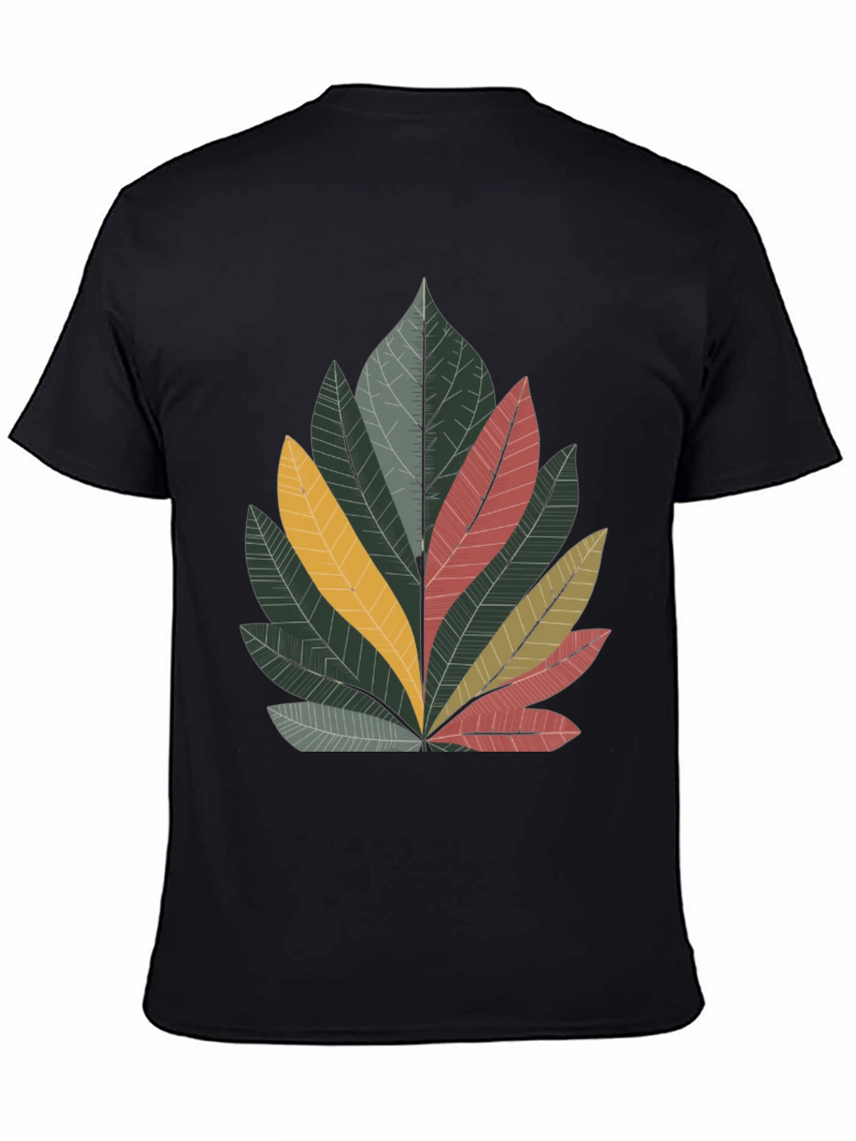 Leaf Graphic Print Crew Neck Tee