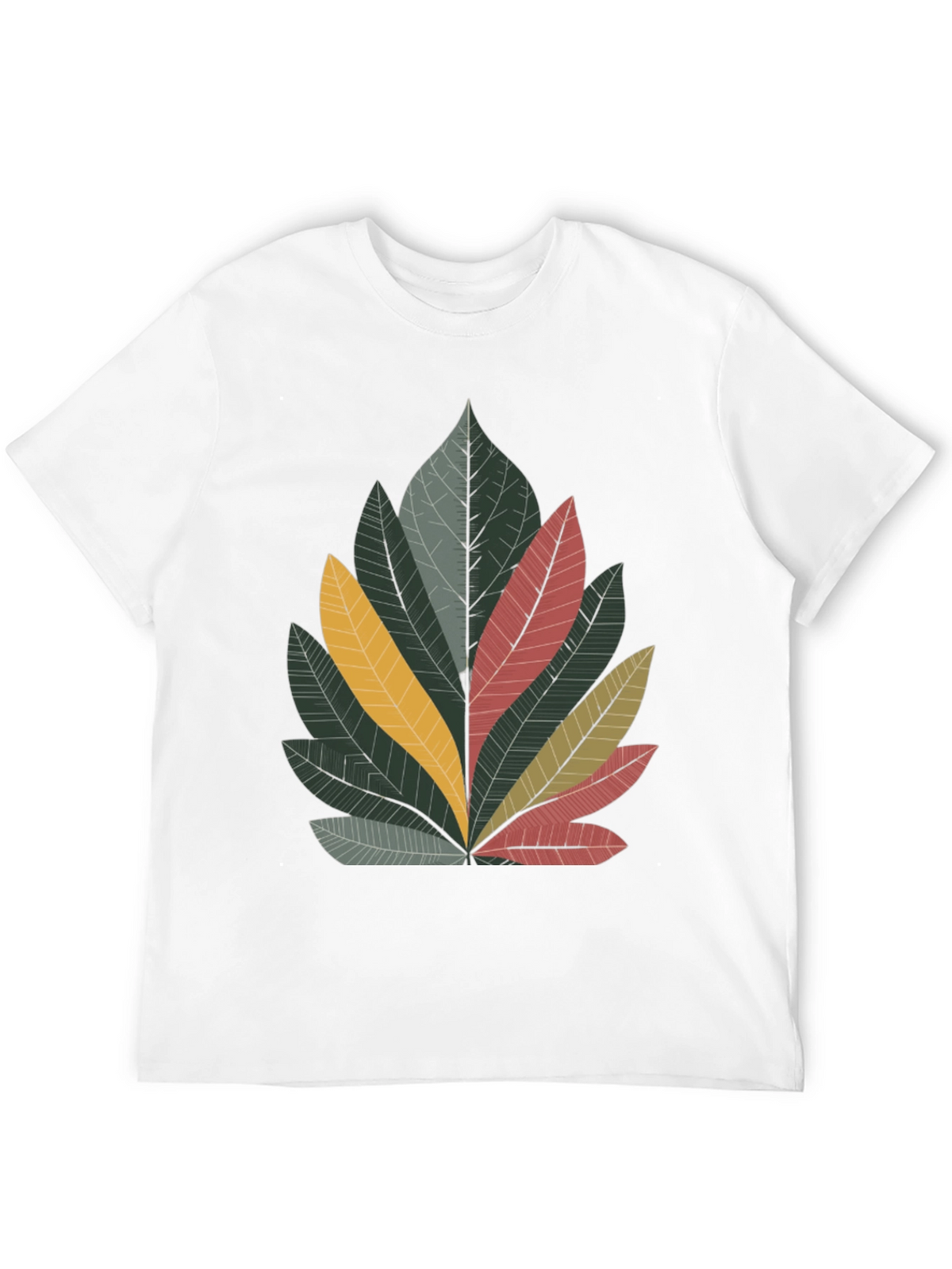 Leaf Graphic Print Crew Neck Tee