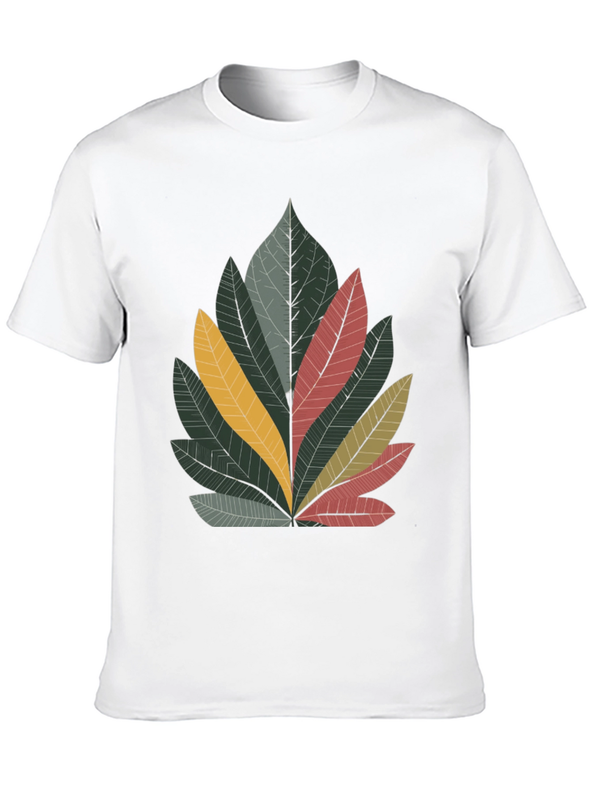 Leaf Graphic Print Crew Neck Tee