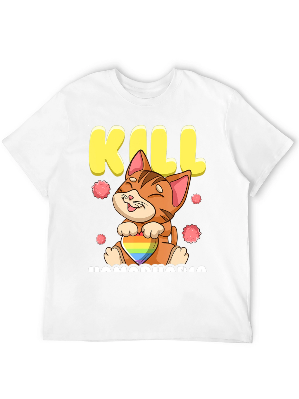 Kill Homophobia Cat Graphic T-Shirt