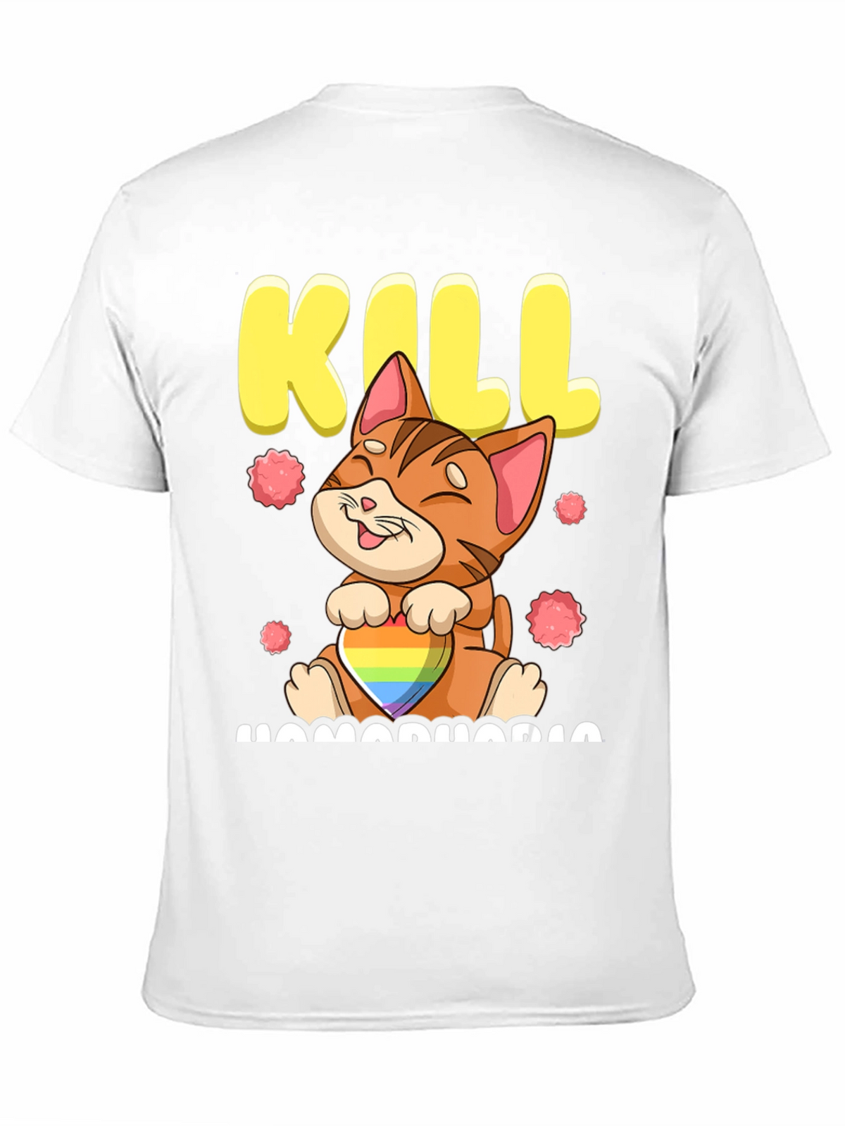 Kill Homophobia Cat Graphic T-Shirt