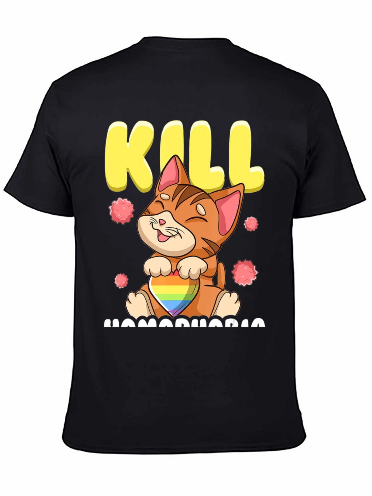 Kill Homophobia Cat Graphic T-Shirt